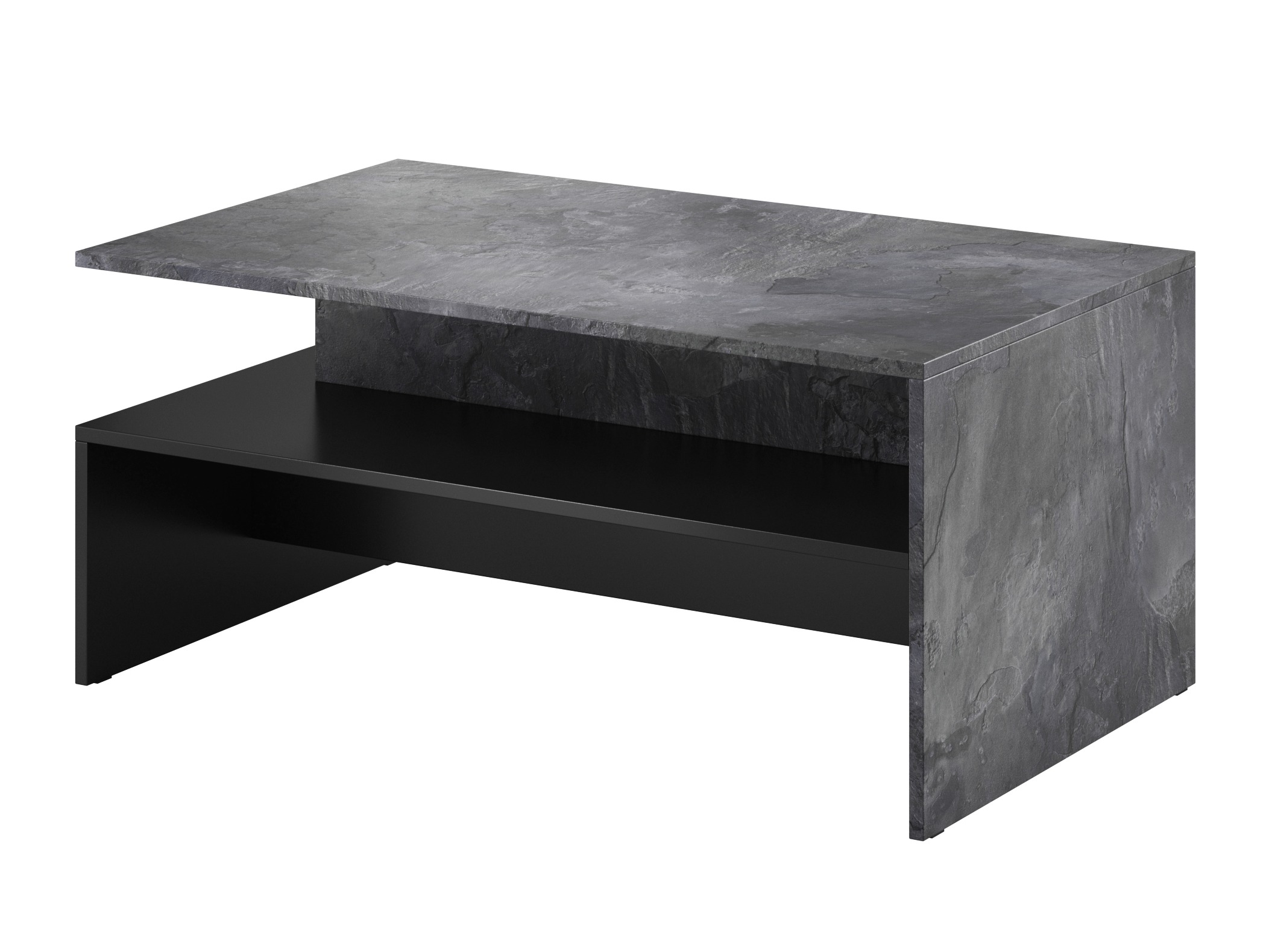 Mesa de centro Serodeu 103 (Hormigón oscuro + Negro)