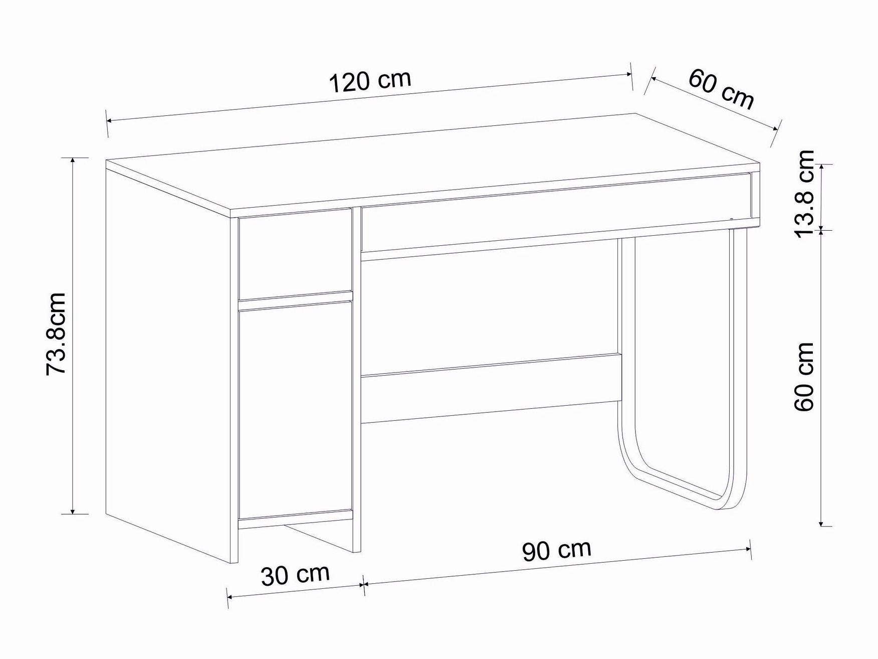 Mesa de oficina Kailua 2583 (Blanco)
