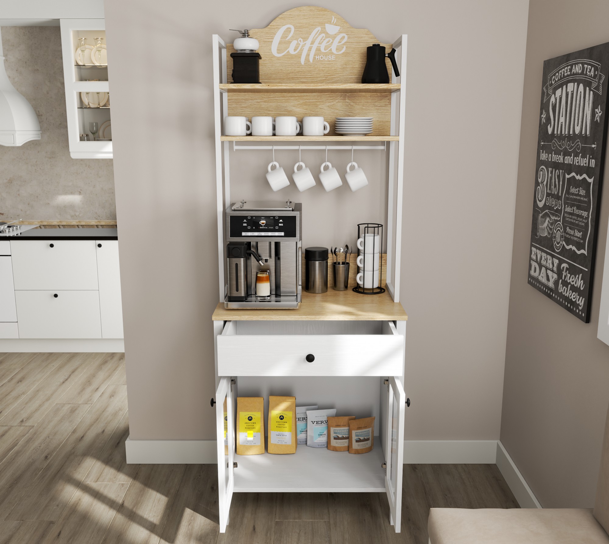 Mueble multifuncional Ophfela 147 (Blanco)