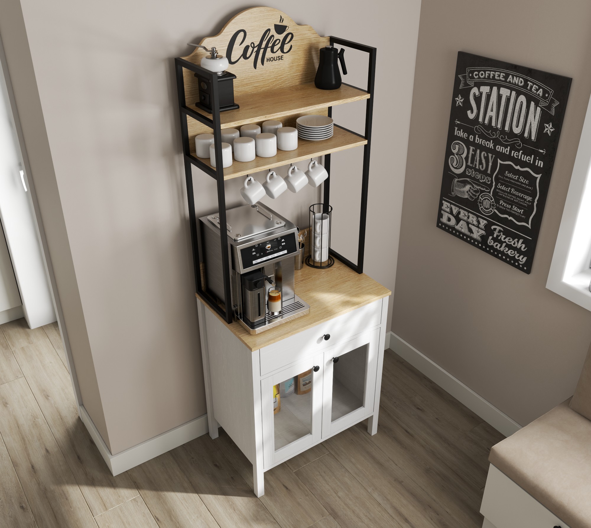 Mueble multifuncional Ophfela 147 (Negro)