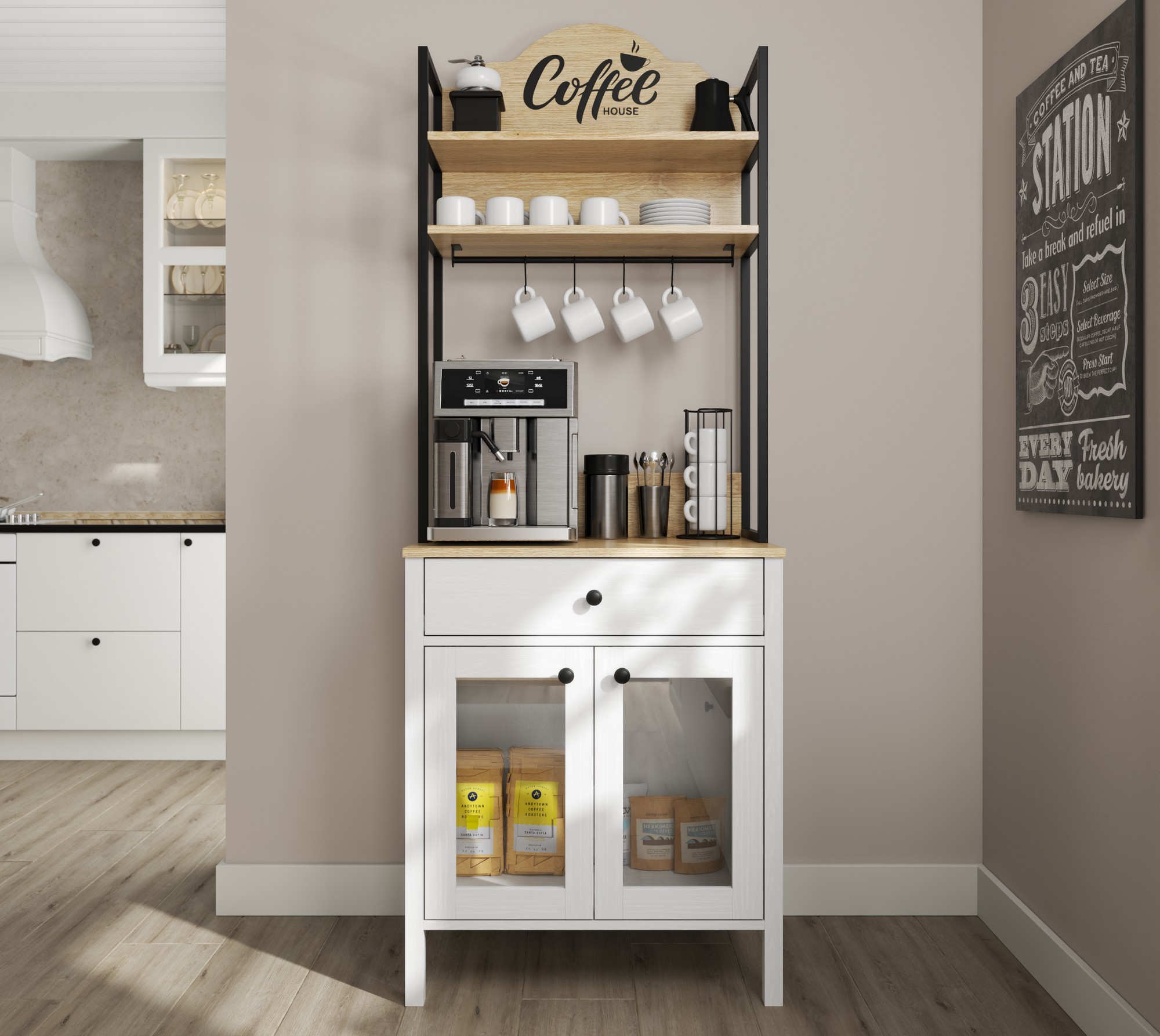 Mueble multifuncional Ophfela 147 (Negro)