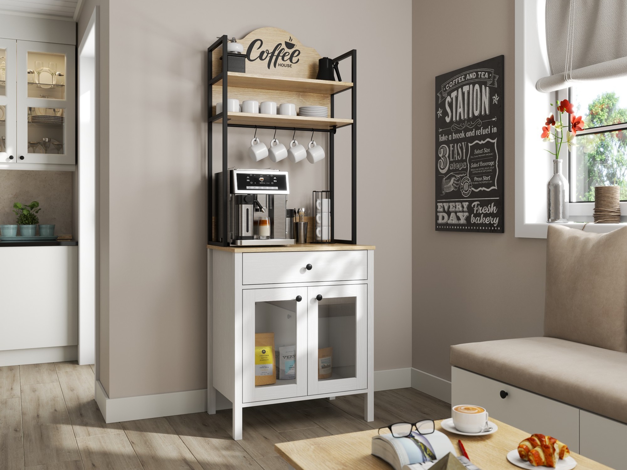 Mueble multifuncional Ophfela 147 (Negro)