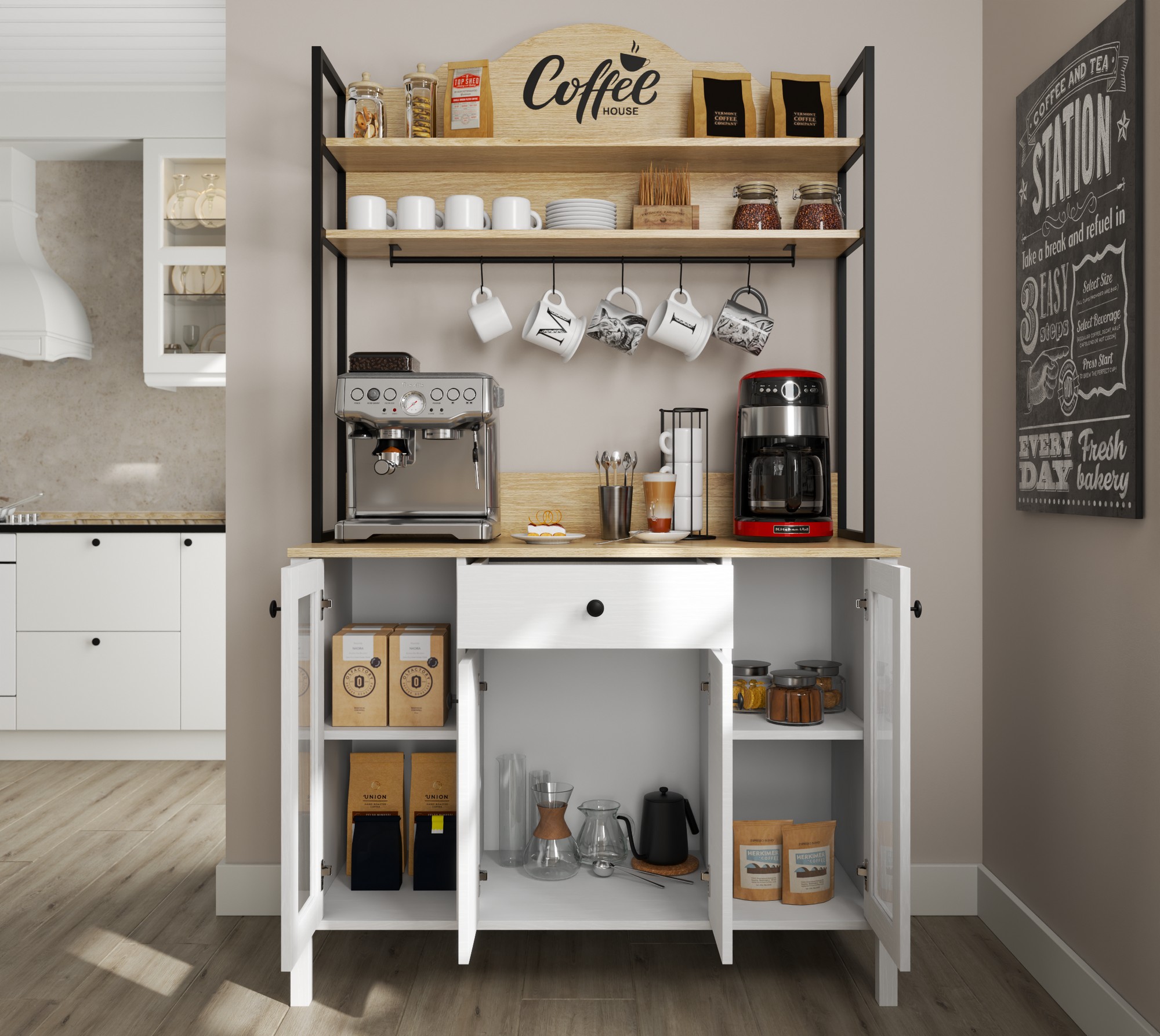 Mueble multifuncional Ophfela 148 (Negro)