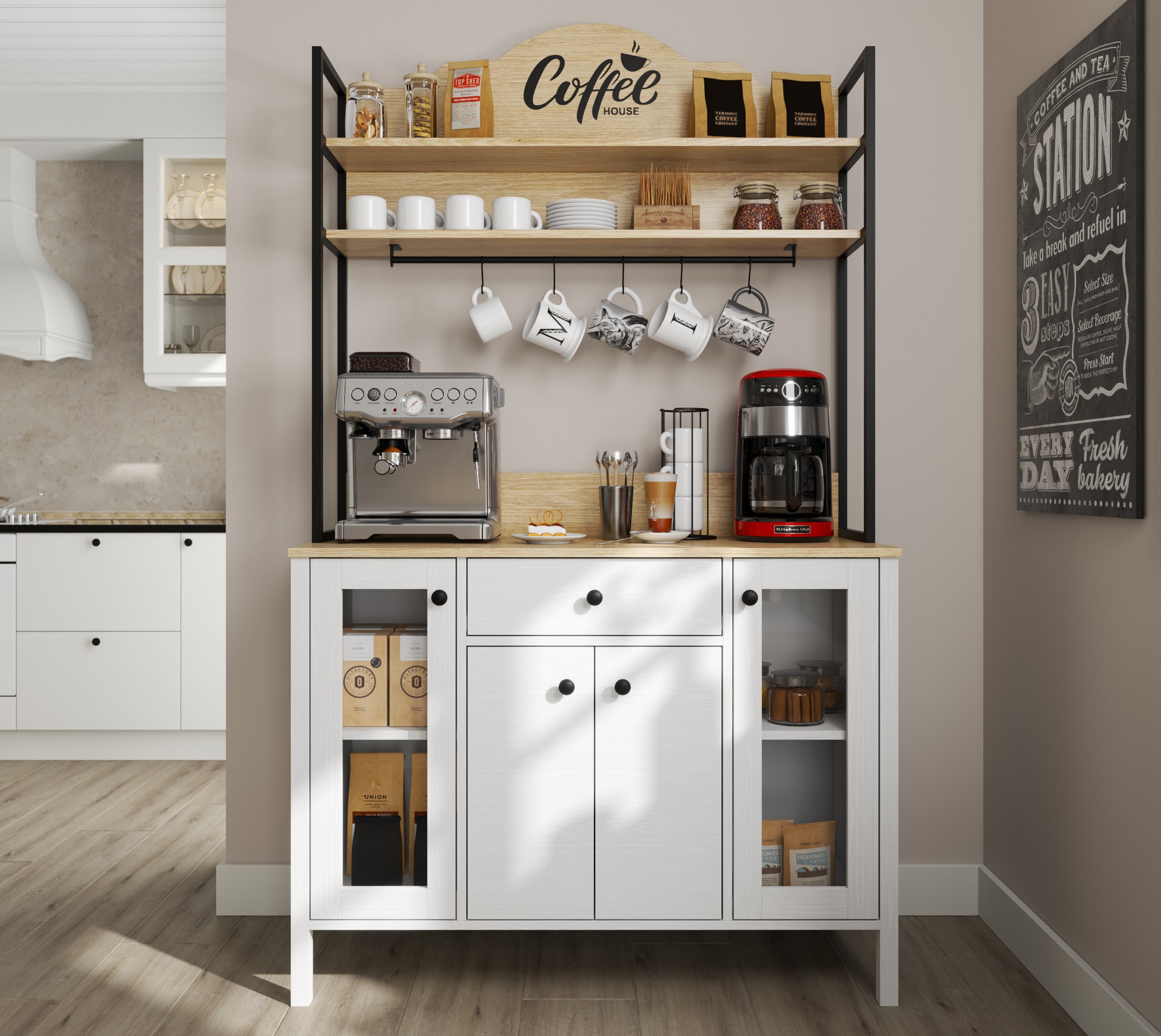 Mueble multifuncional Ophfela 148 (Negro)