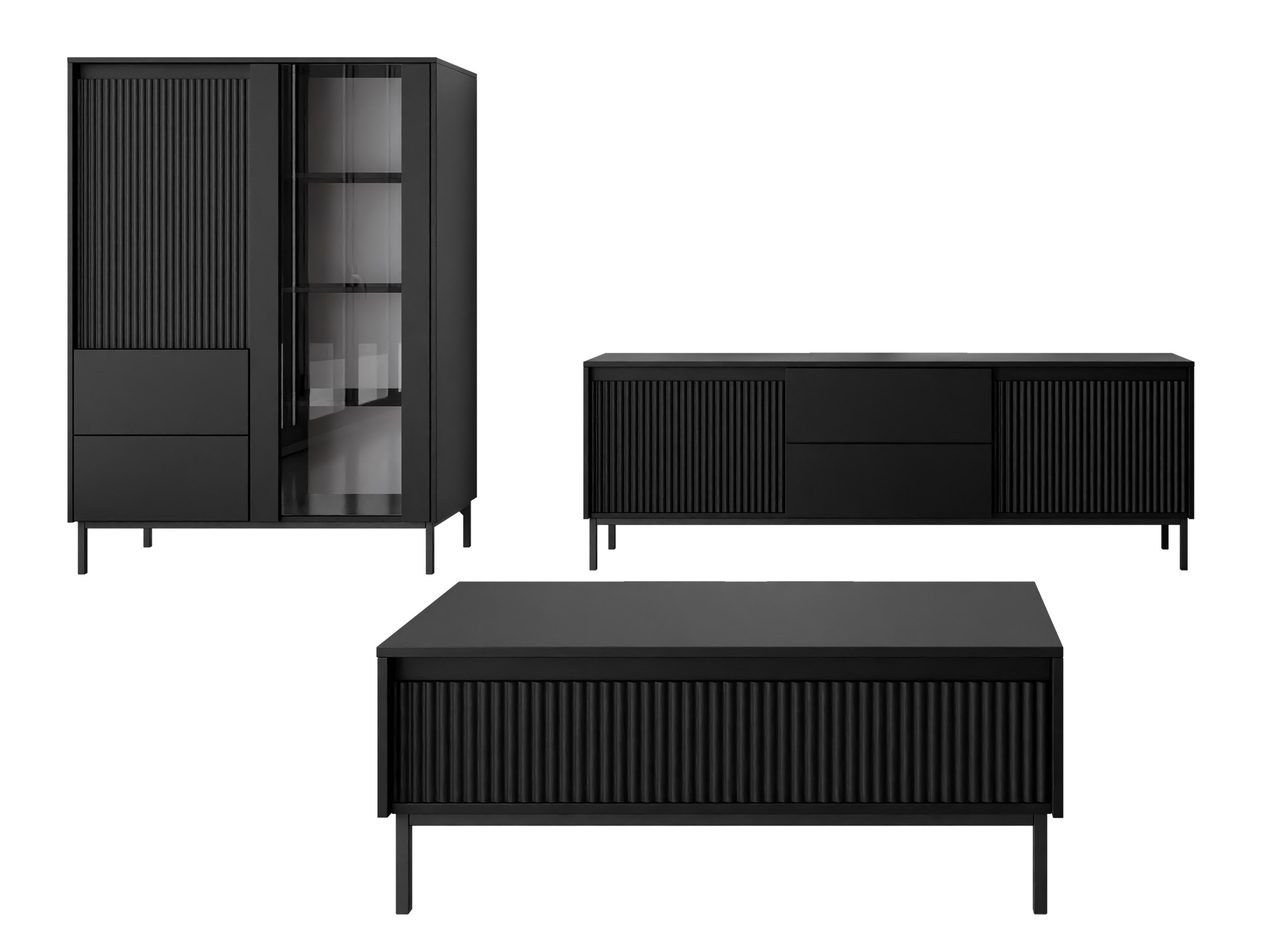 Conjunto de salón Comfivo Delruva V (Negro)