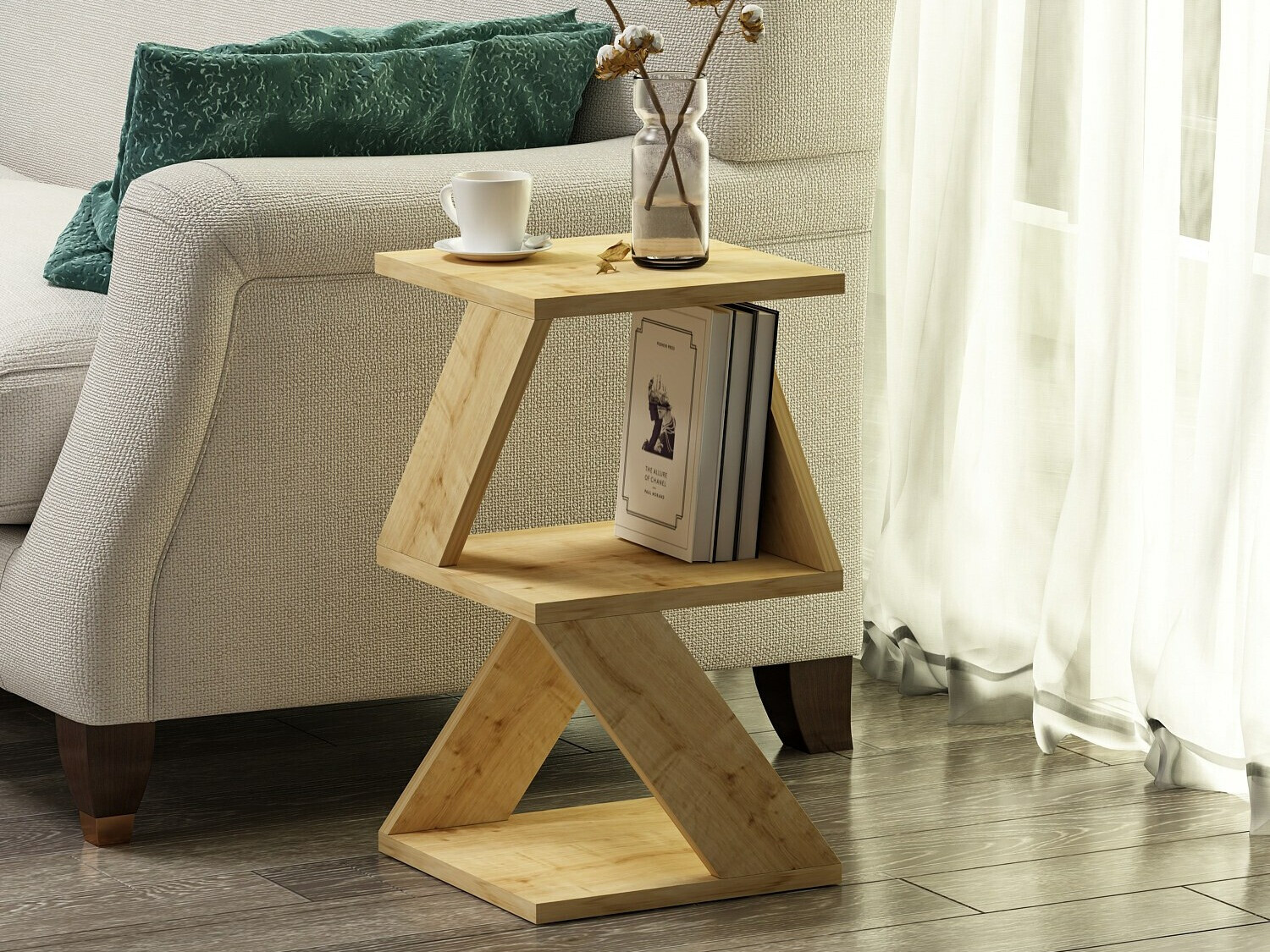 Mesa auxiliar Kailua 1298 (Luminoso madera)