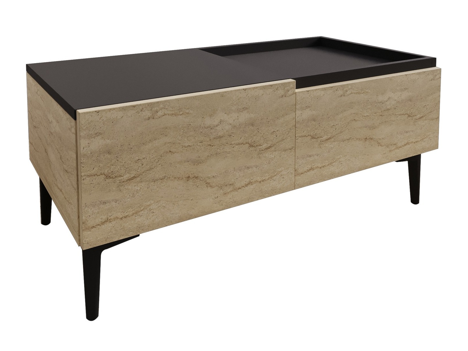 Mesa de centro Kailua 2586 (Claro Travertine + Antracita)