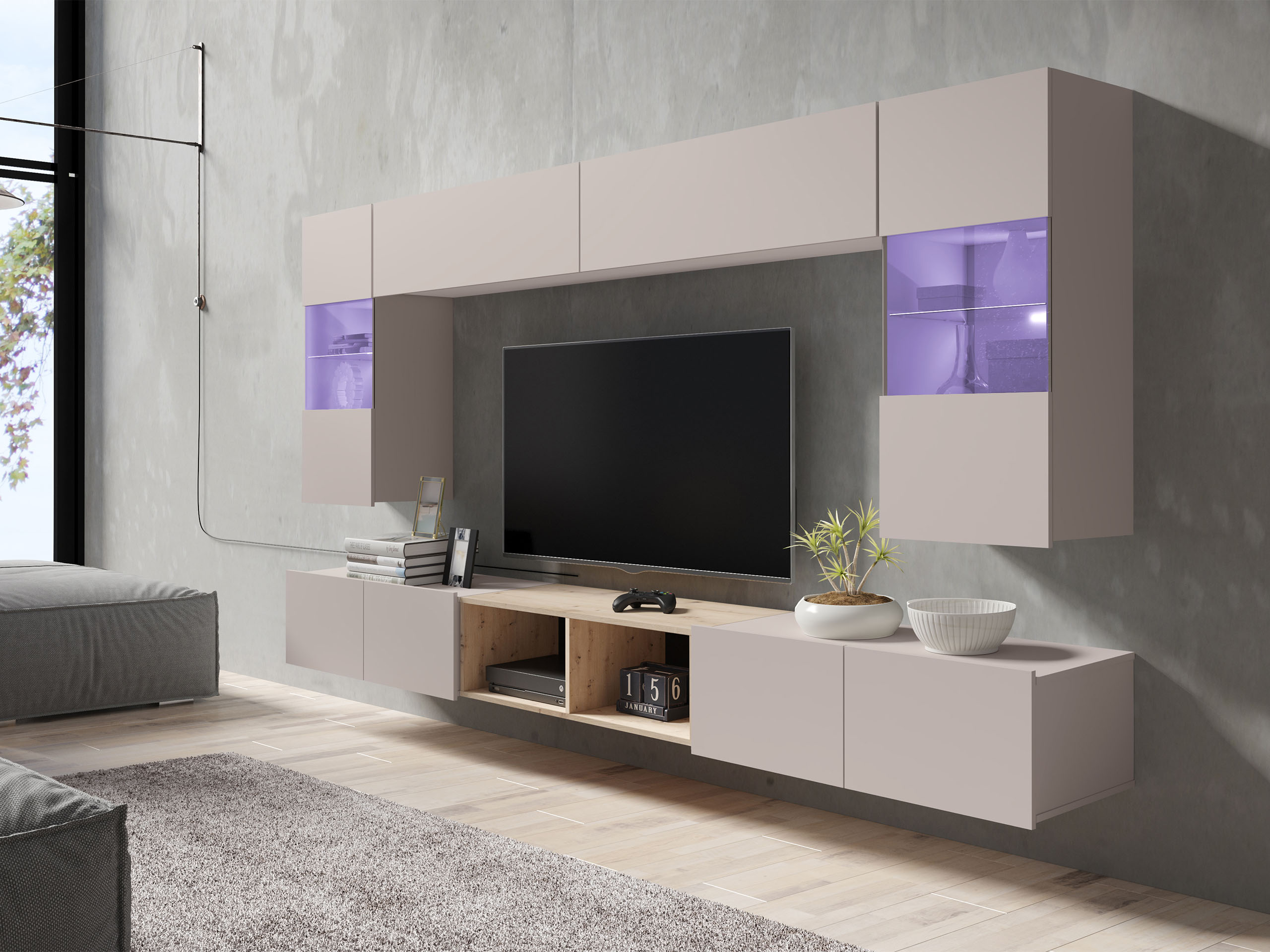 Conjunto de salón Tivdalu 144 (Cachemira + Roble Artisan)