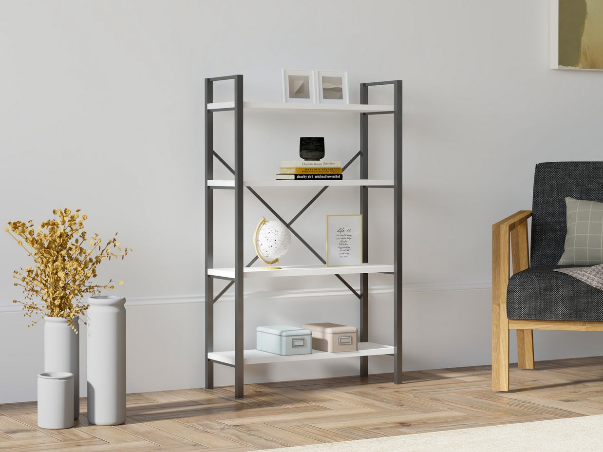 Estantería Kailua 2598 (Blanco + Negro)