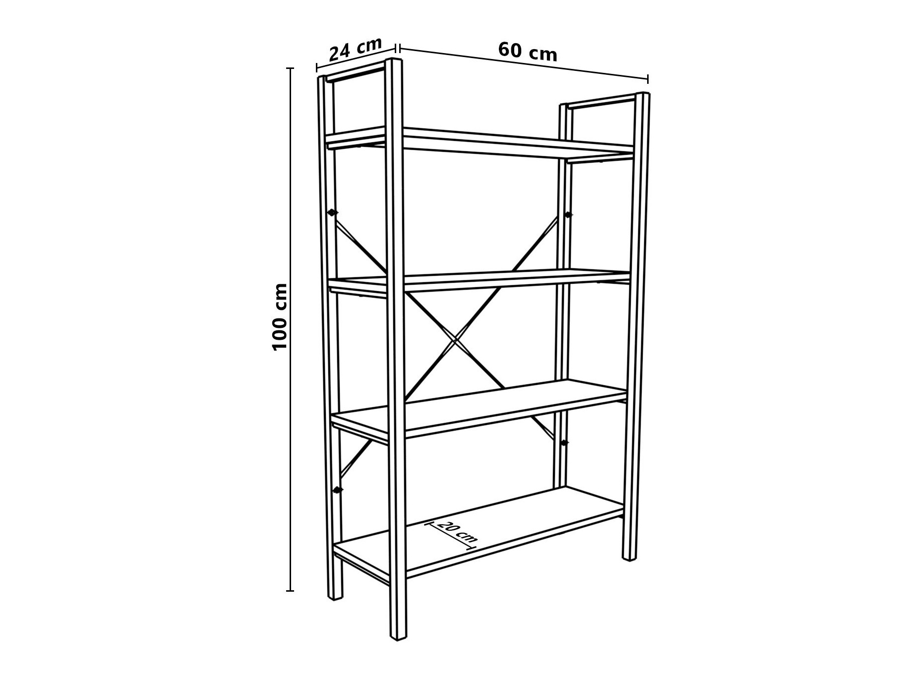 Estantería Kailua 2598 (Blanco + Negro)
