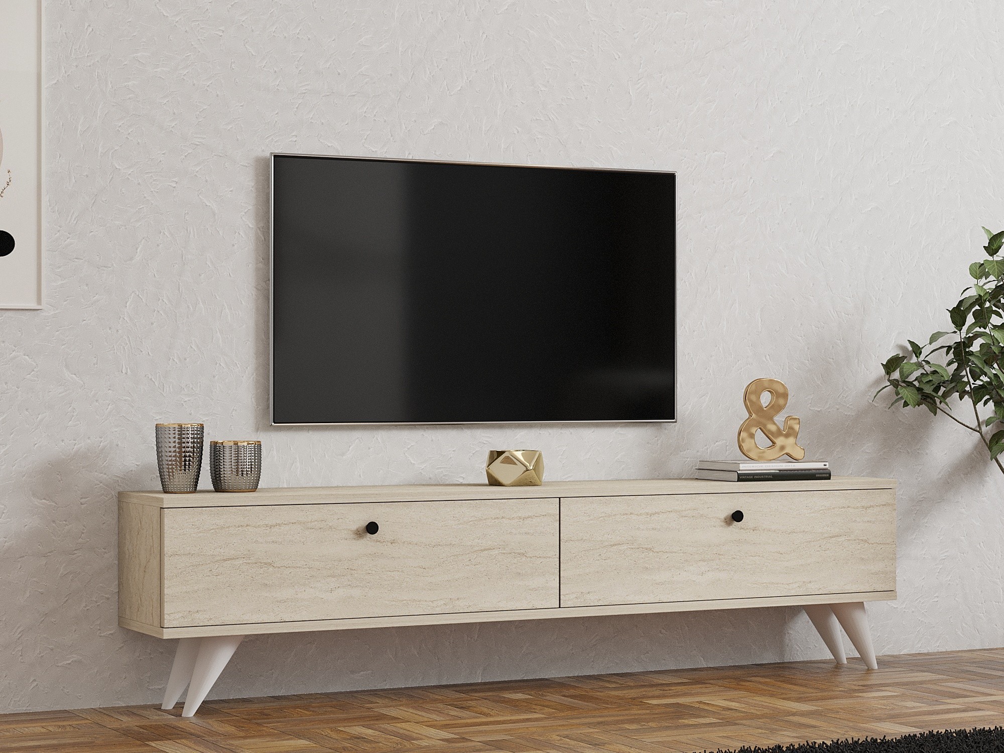 Mueble TV Kailua 2588 (Claro Travertine)