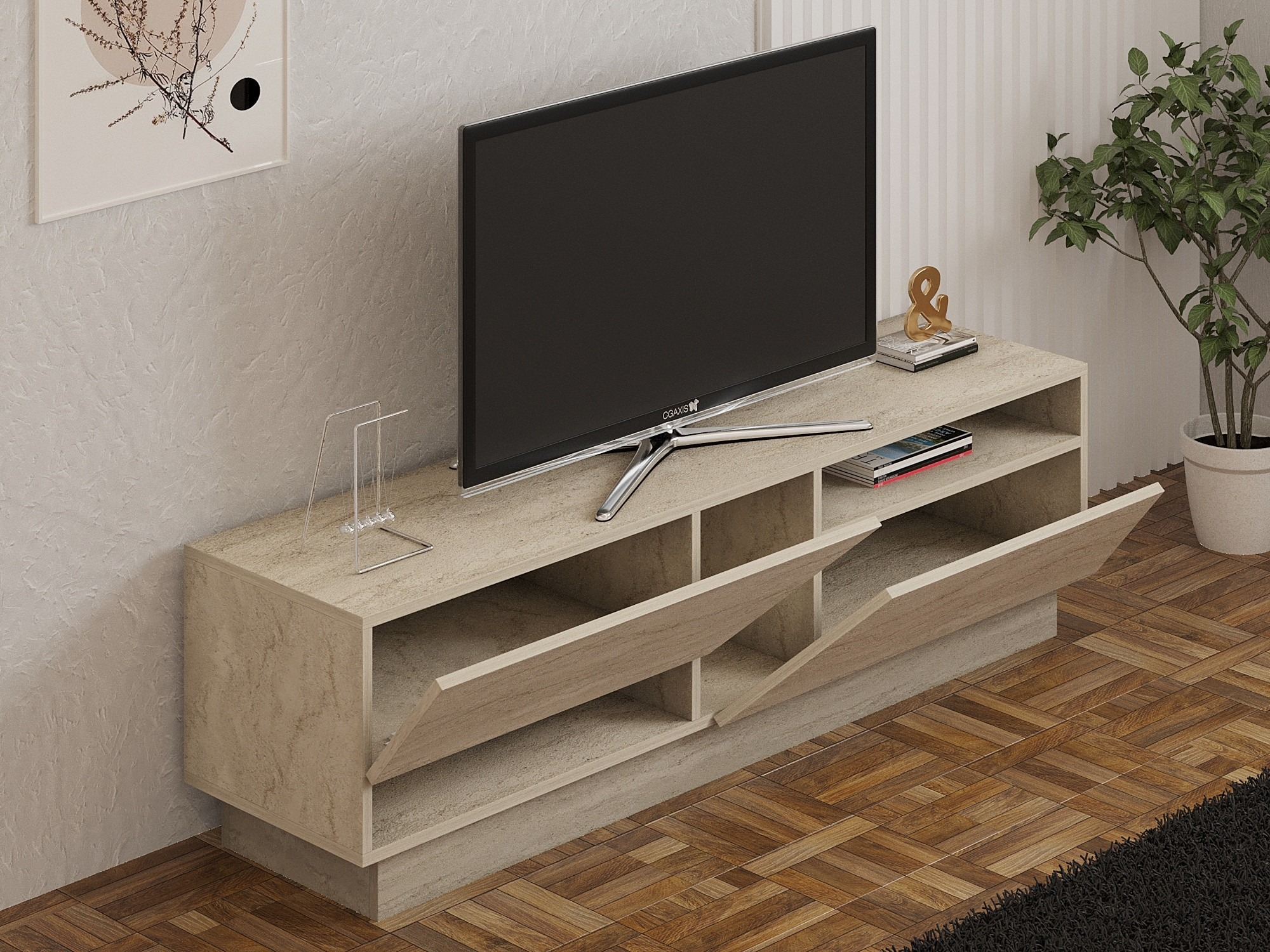 Mueble TV Kailua 2589 (Claro Travertine)