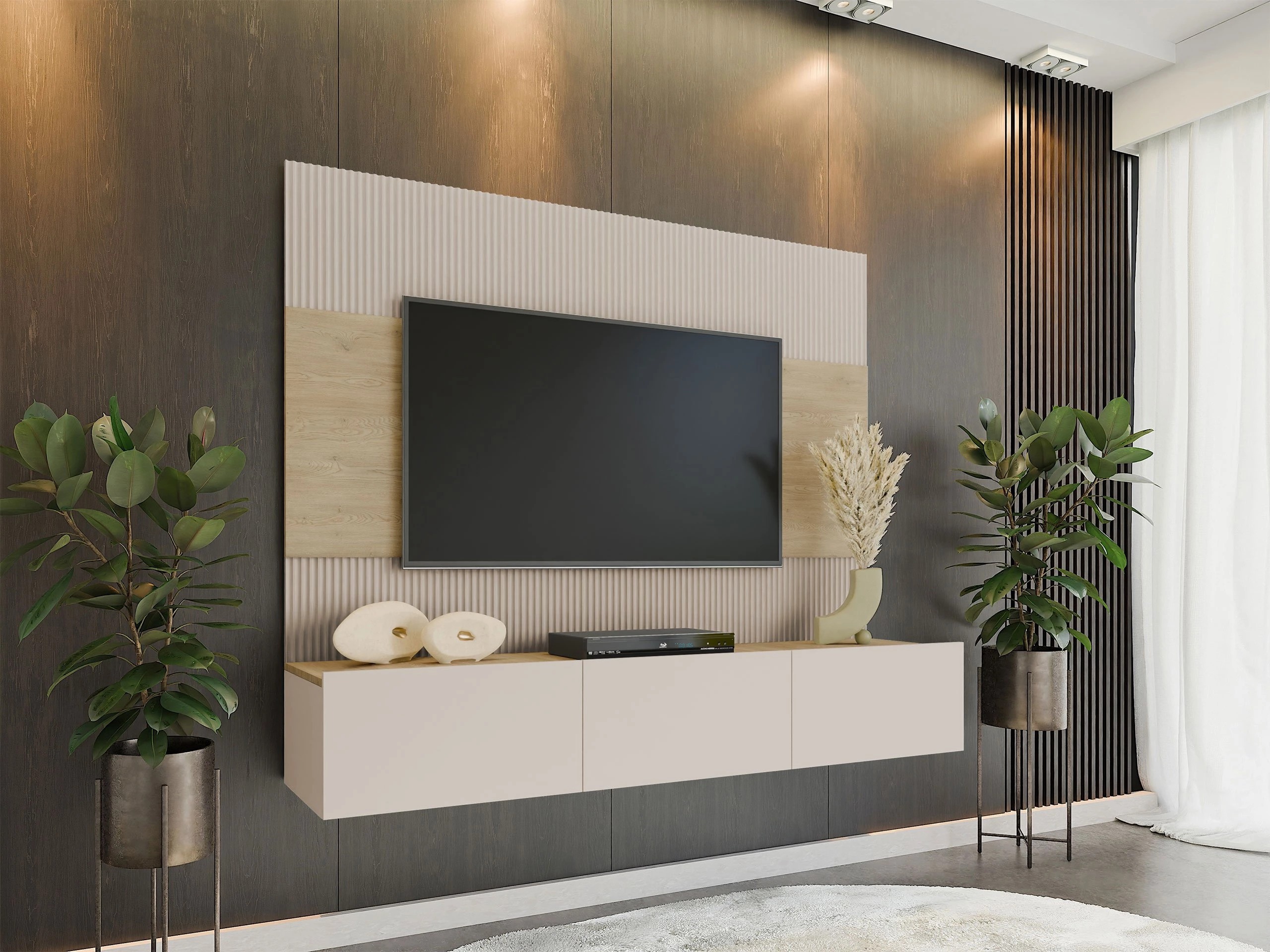 Conjunto de salón Comfivo Salix (Beige + Roble Cremona)