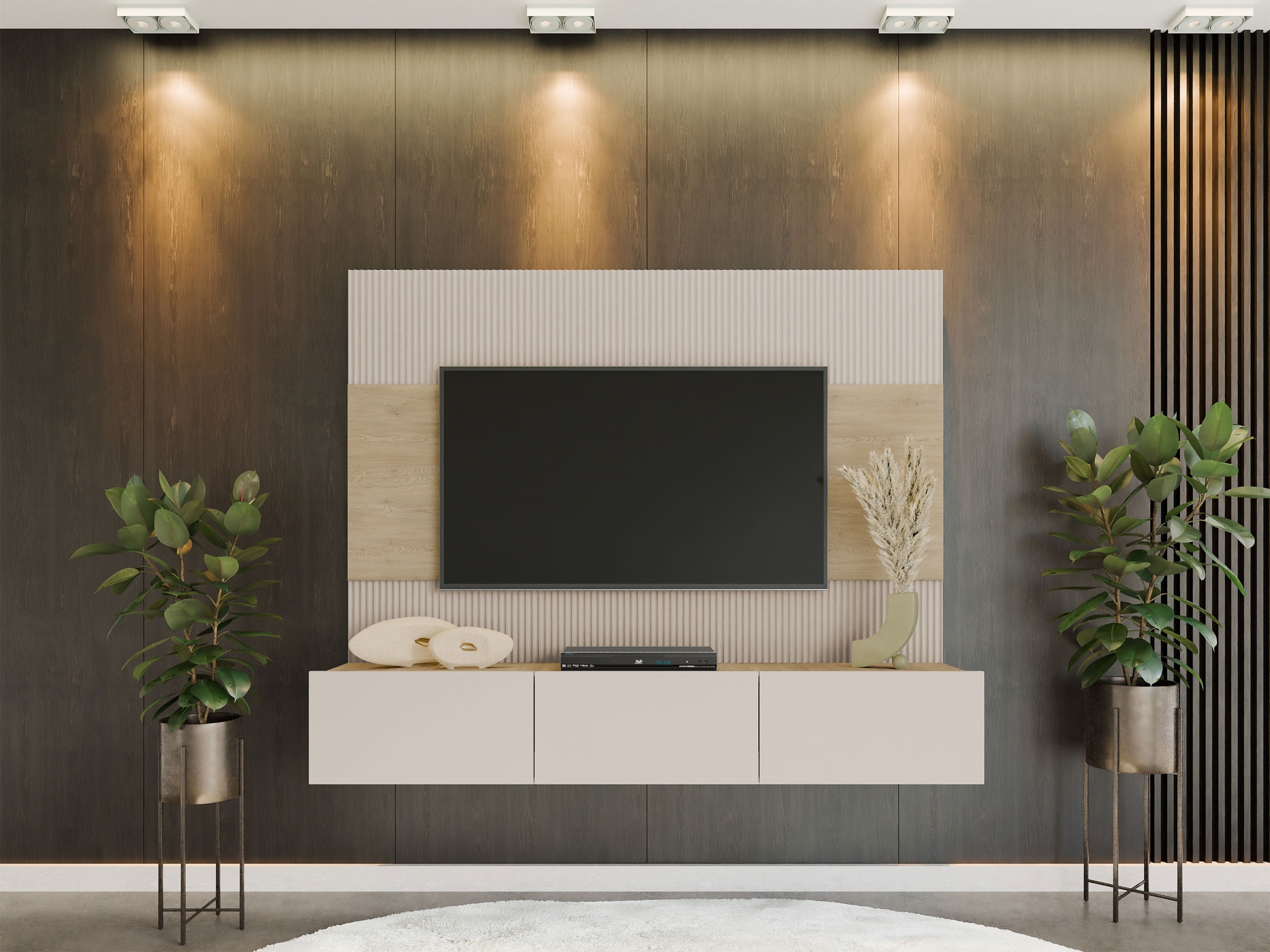 Conjunto de salón Comfivo Salix (Beige + Roble)