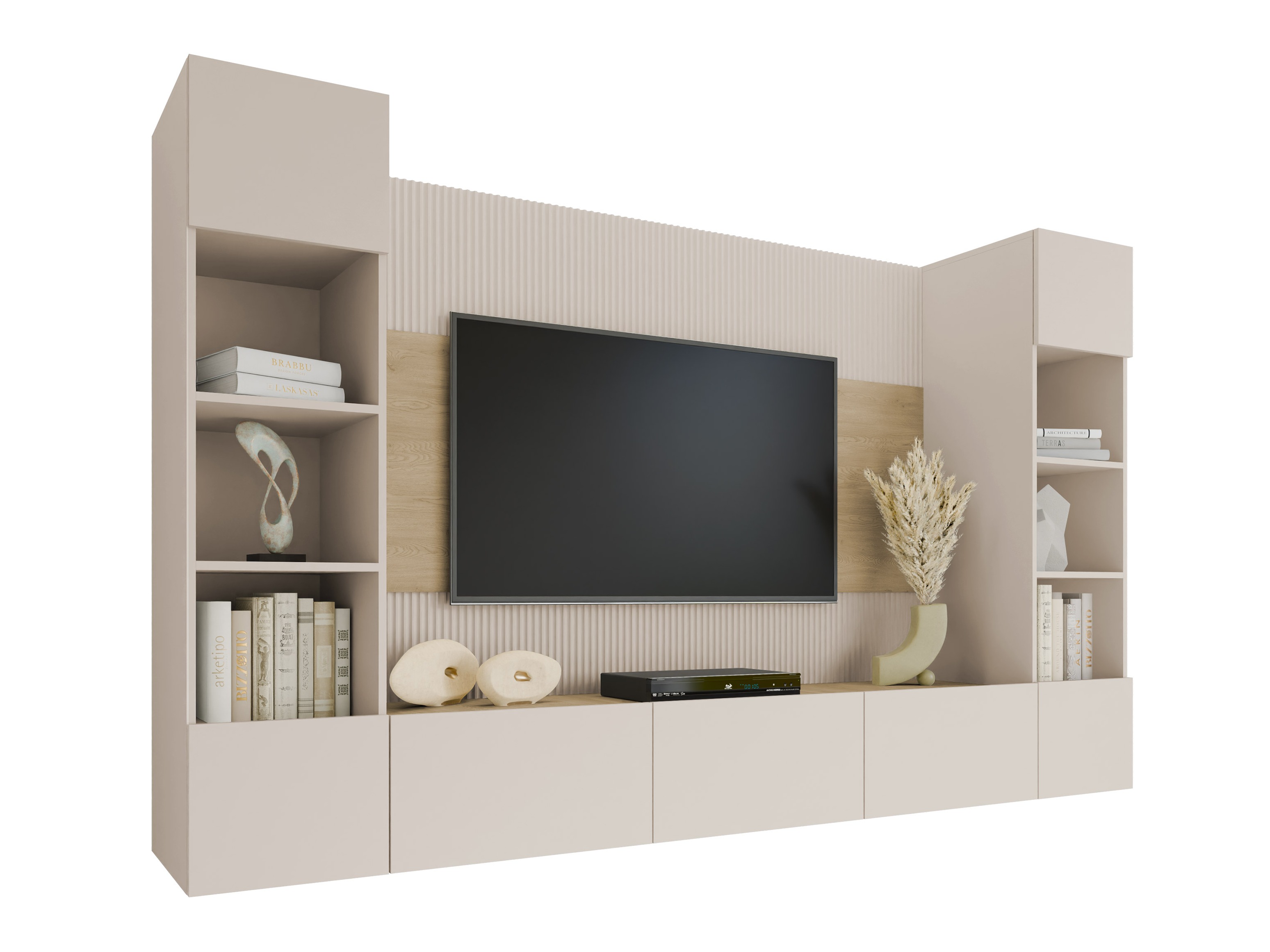 Conjunto de salón Comfivo Salix I (Beige + Roble Cremona)