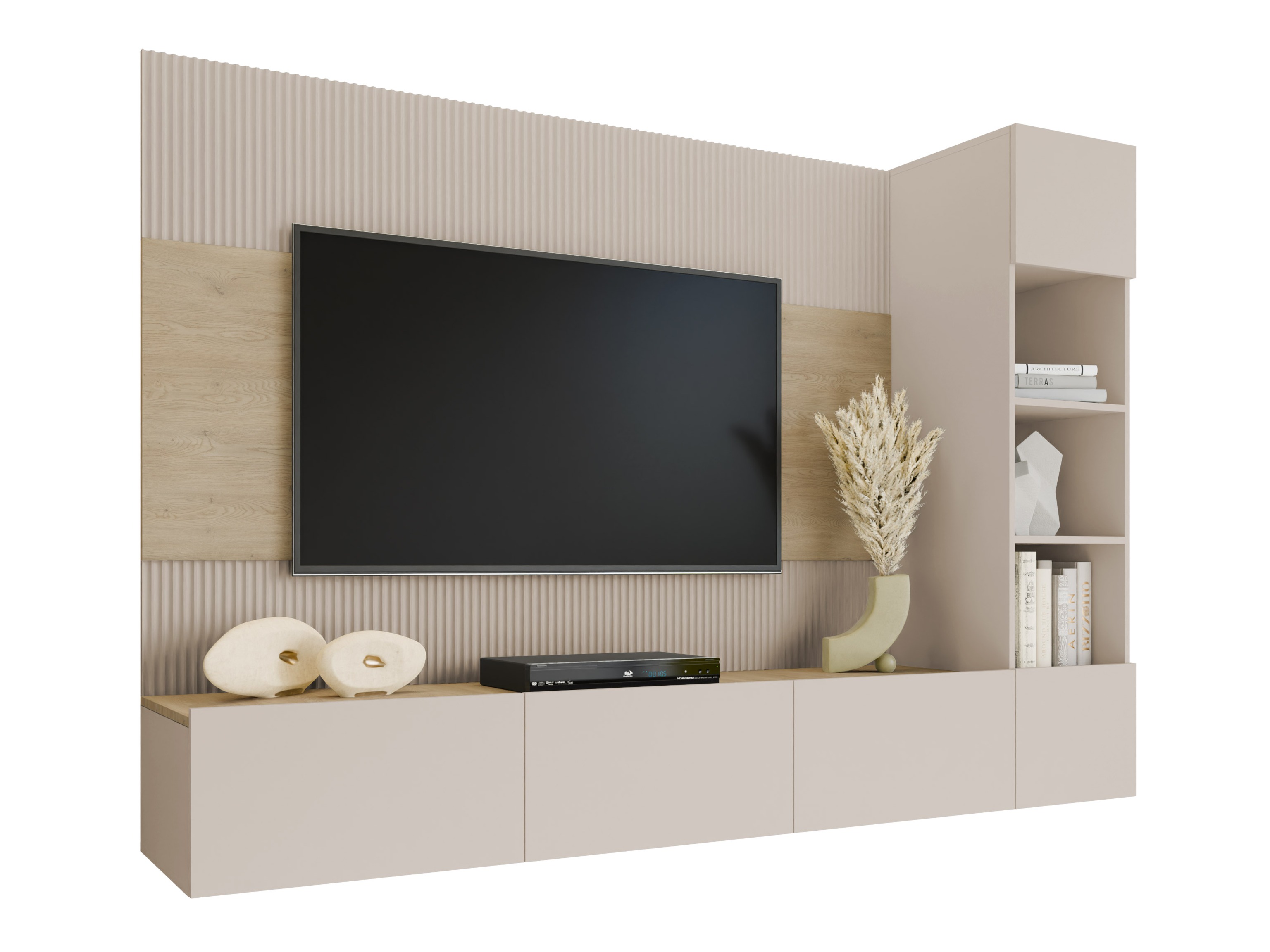 Conjunto de salón Comfivo Salix II (Beige + Roble)