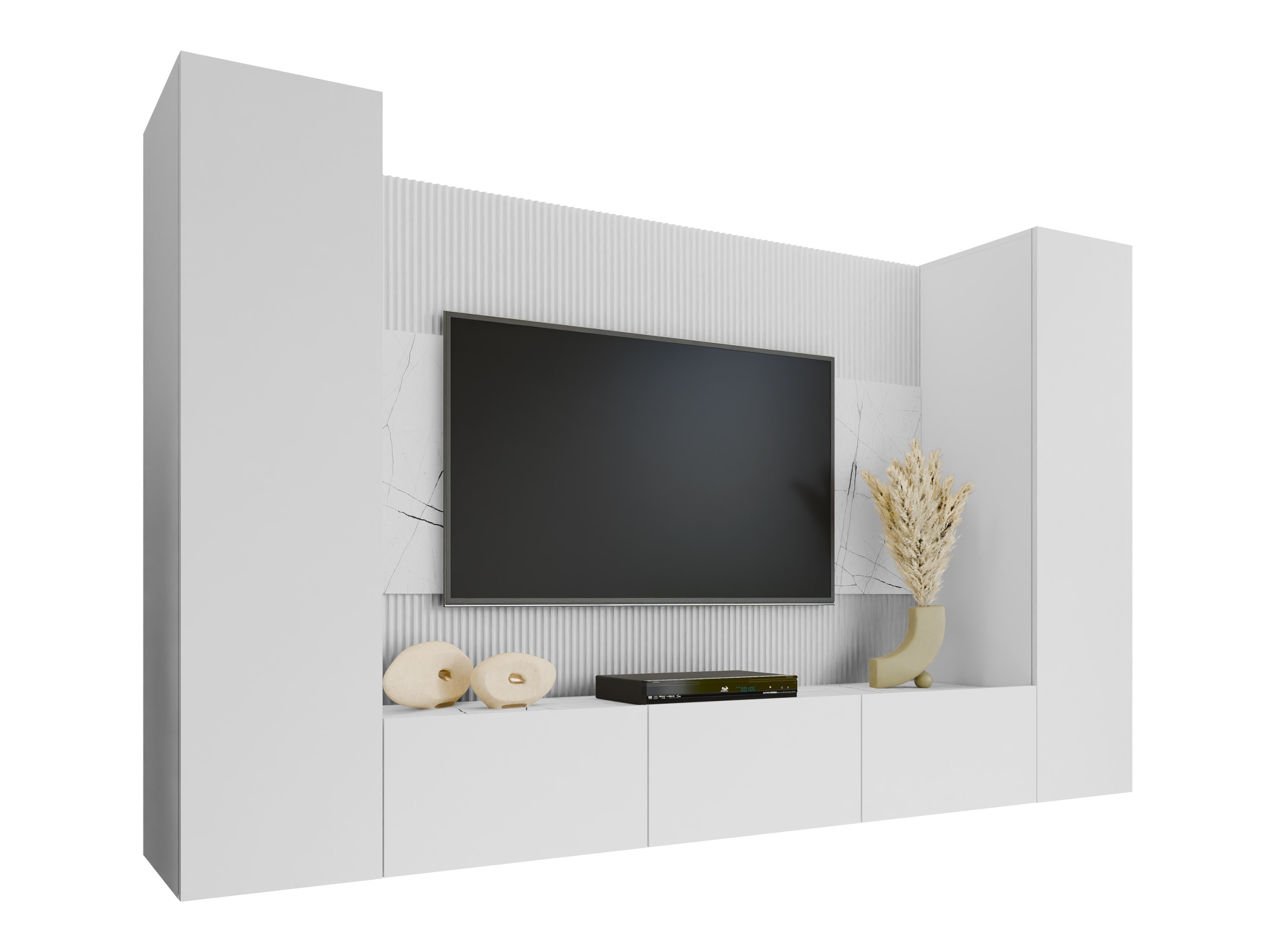Conjunto de salón Comfivo Salix V (Blanco + Mármol blanco)