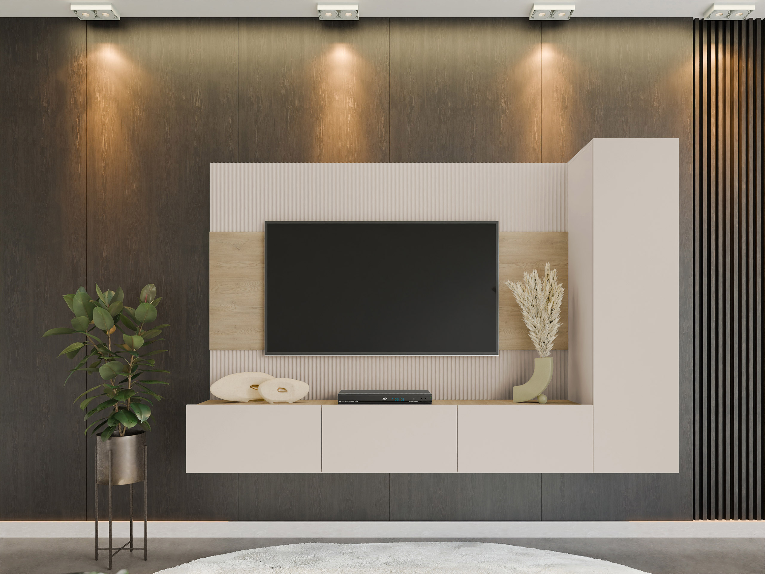 Conjunto de salón Comfivo Salix VI (Beige + Roble Cremona)
