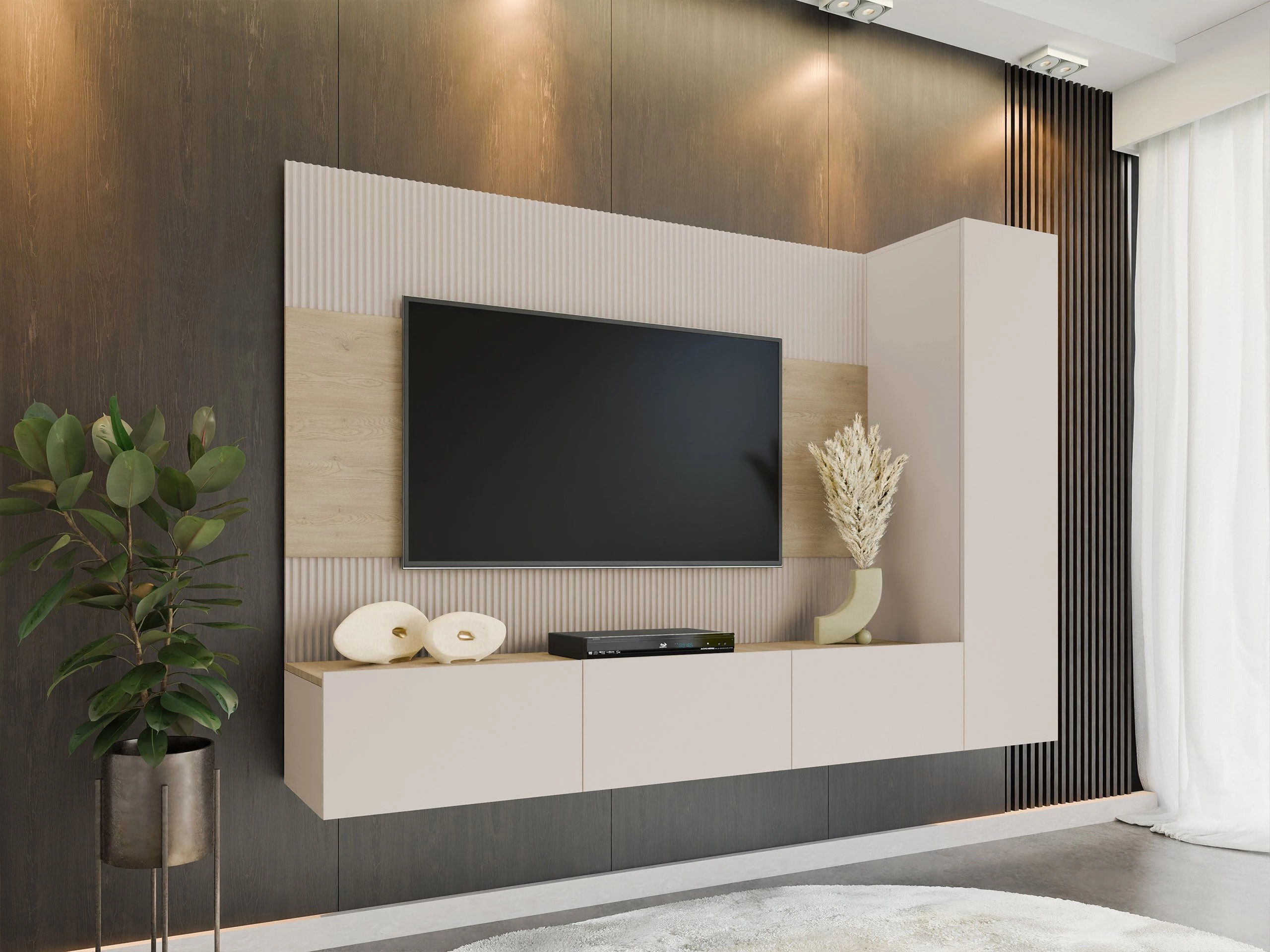 Conjunto de salón Comfivo Salix VI (Beige + Roble Cremona)