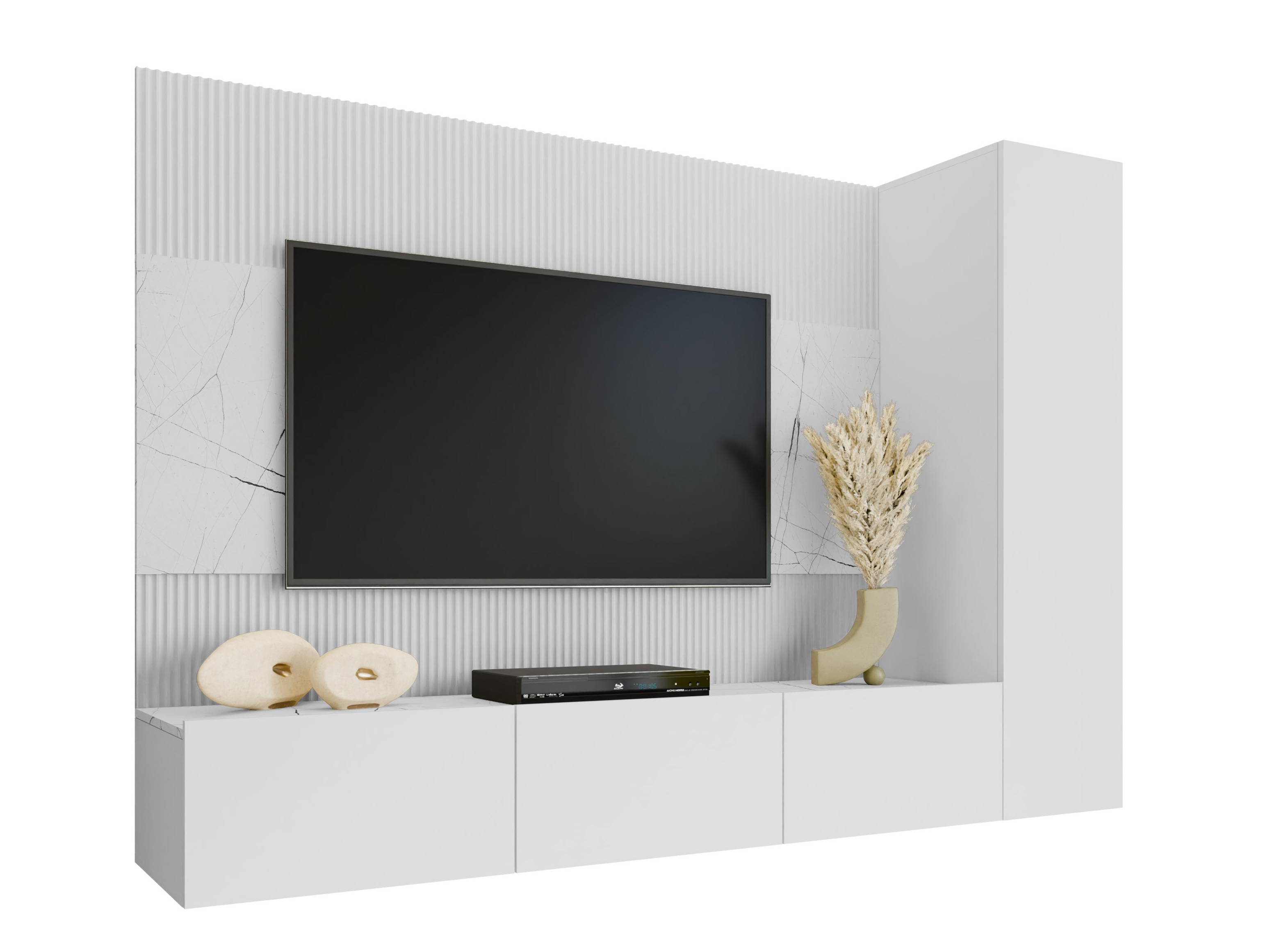 Conjunto de salón Comfivo Salix VI (Blanco + Mármol blanco)