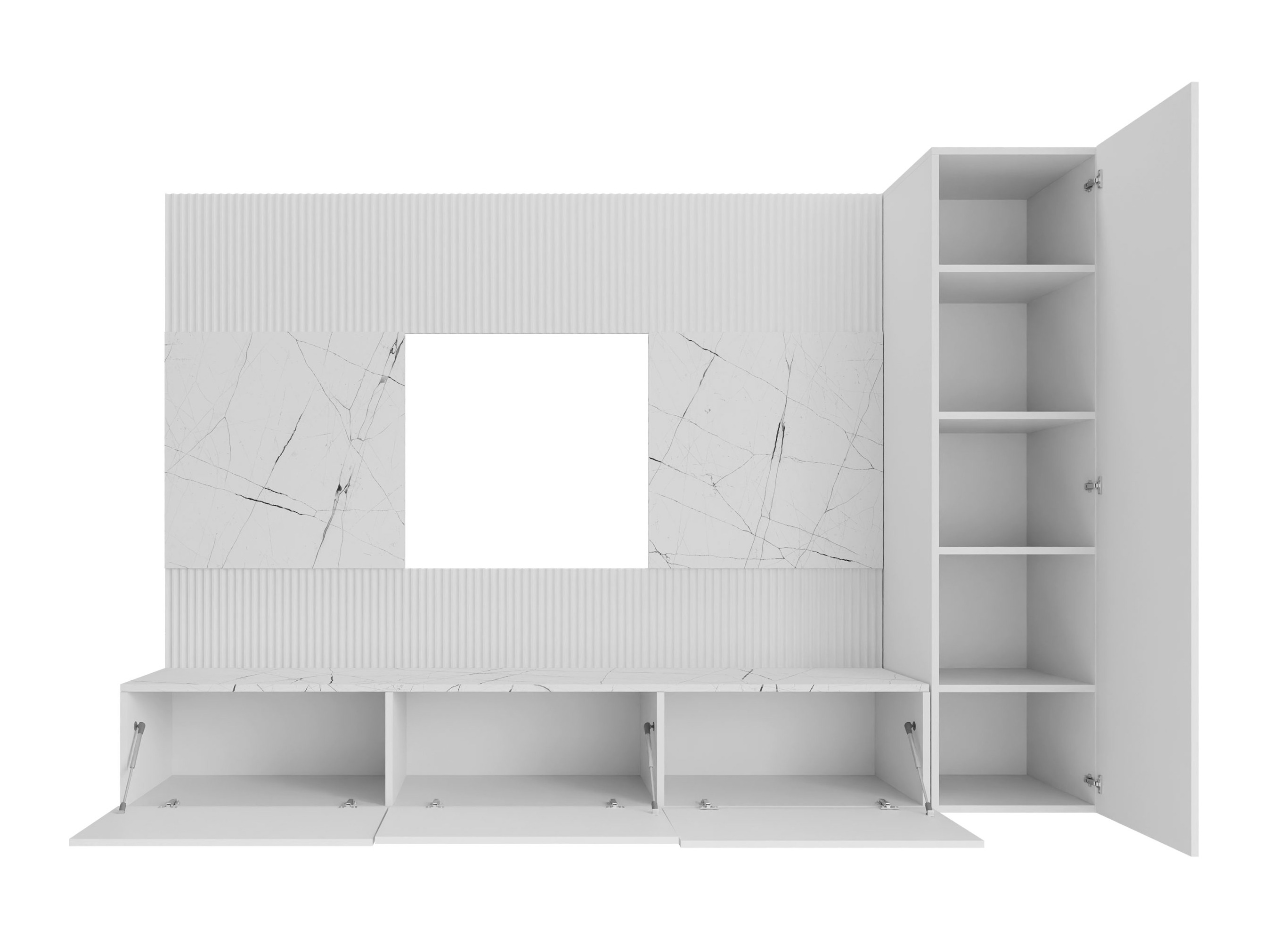 Conjunto de salón Comfivo Salix VI (Blanco + Mármol blanco)