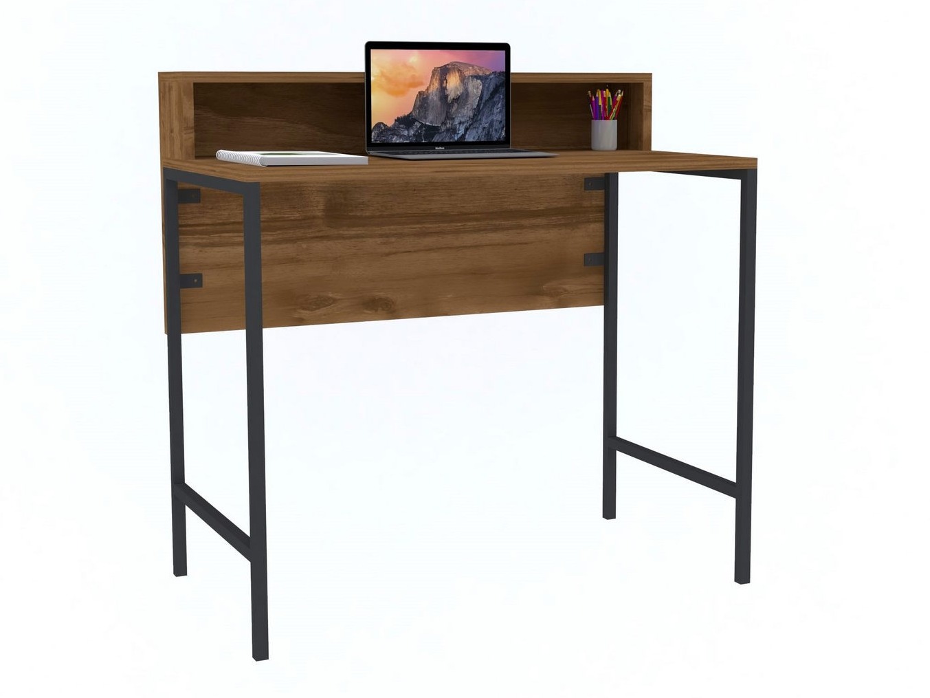 Mesa de oficina Kailua 2607 (Negro + Nogal)