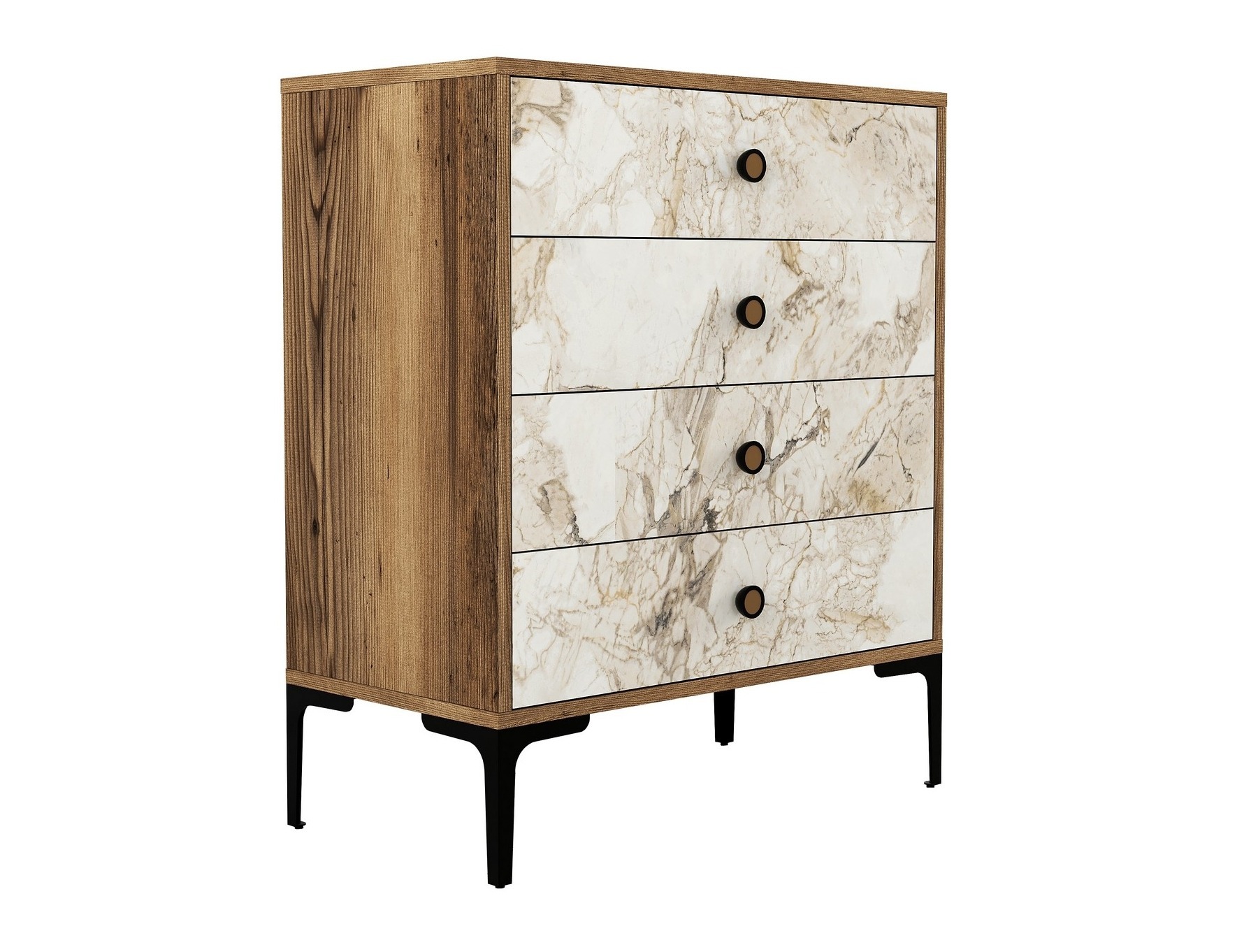 Cómoda Kailua 771 (Nogal + Mármol blanco)