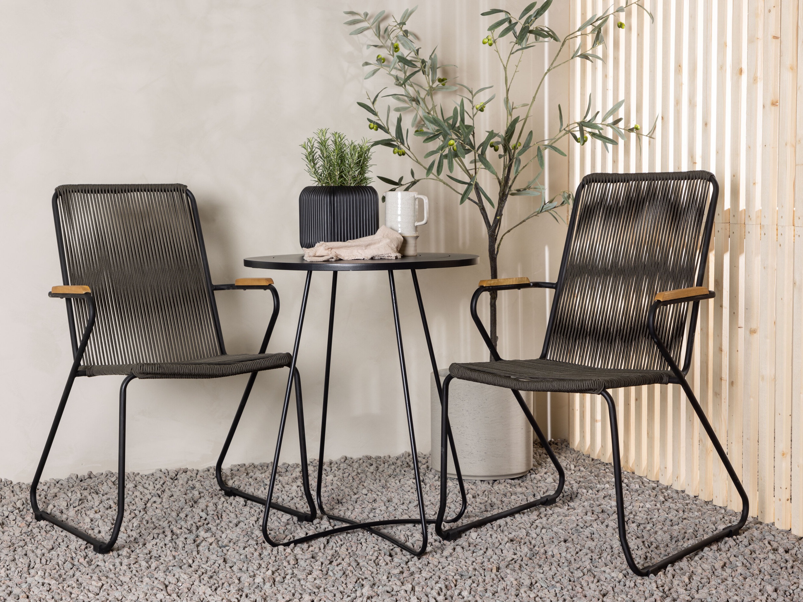 Conjunto de terraza Dallas 3549 (Gris oscuro + Negro)