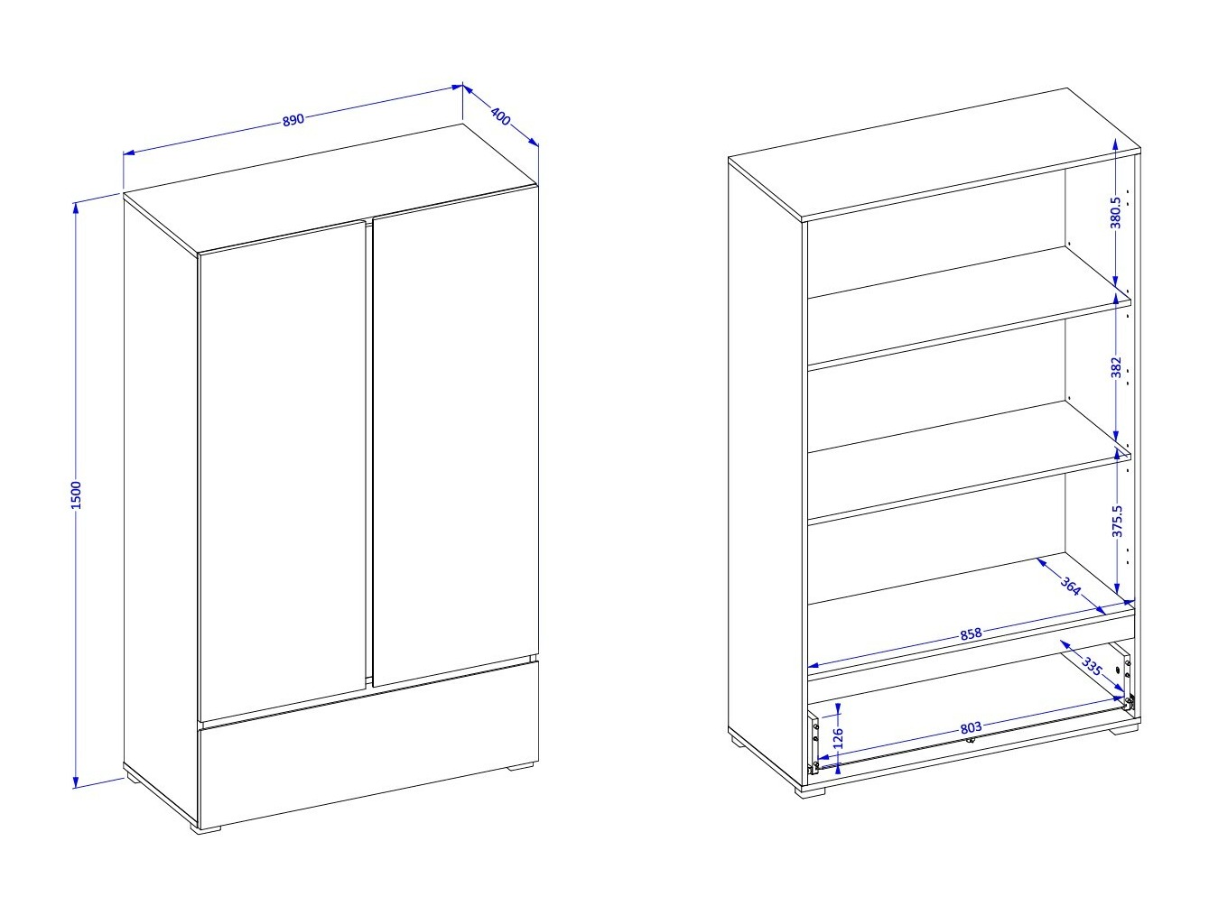 Estantería Alfere 122 (Roble wotan)