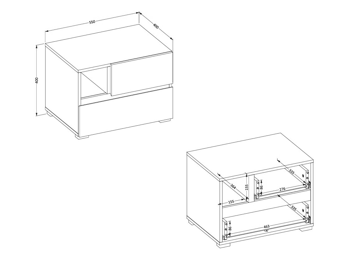 Mesilla de noche Alfere 120 (Roble wotan)