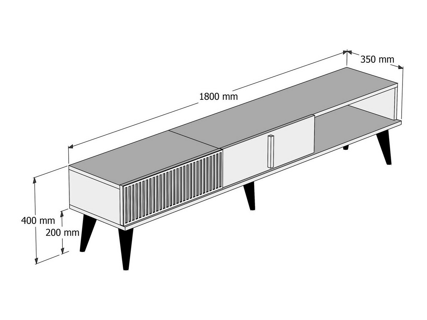Mueble TV Mavbene 102 (Nuez + Crema)