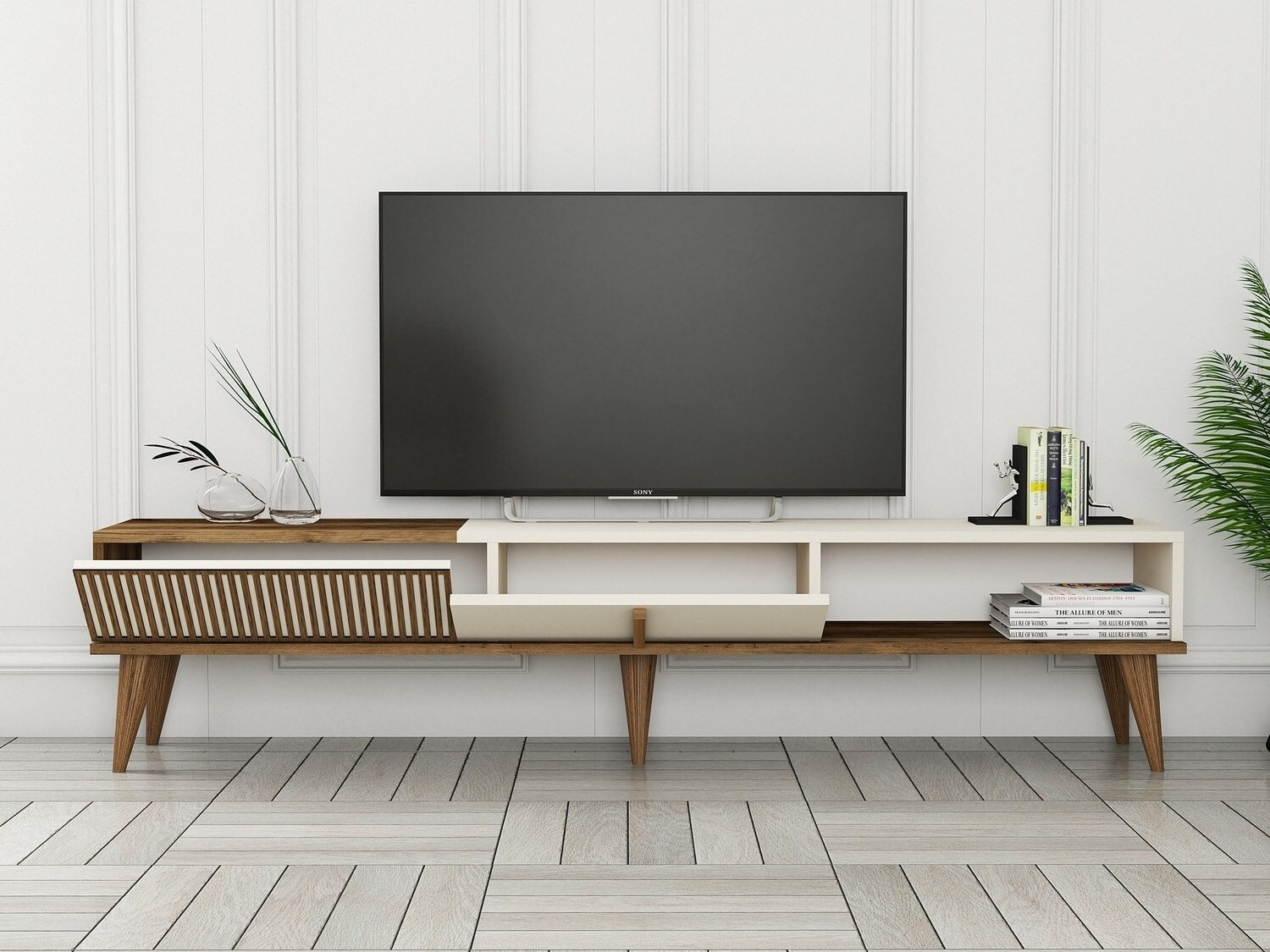 Mueble TV Mavbene 102 (Nuez + Crema)