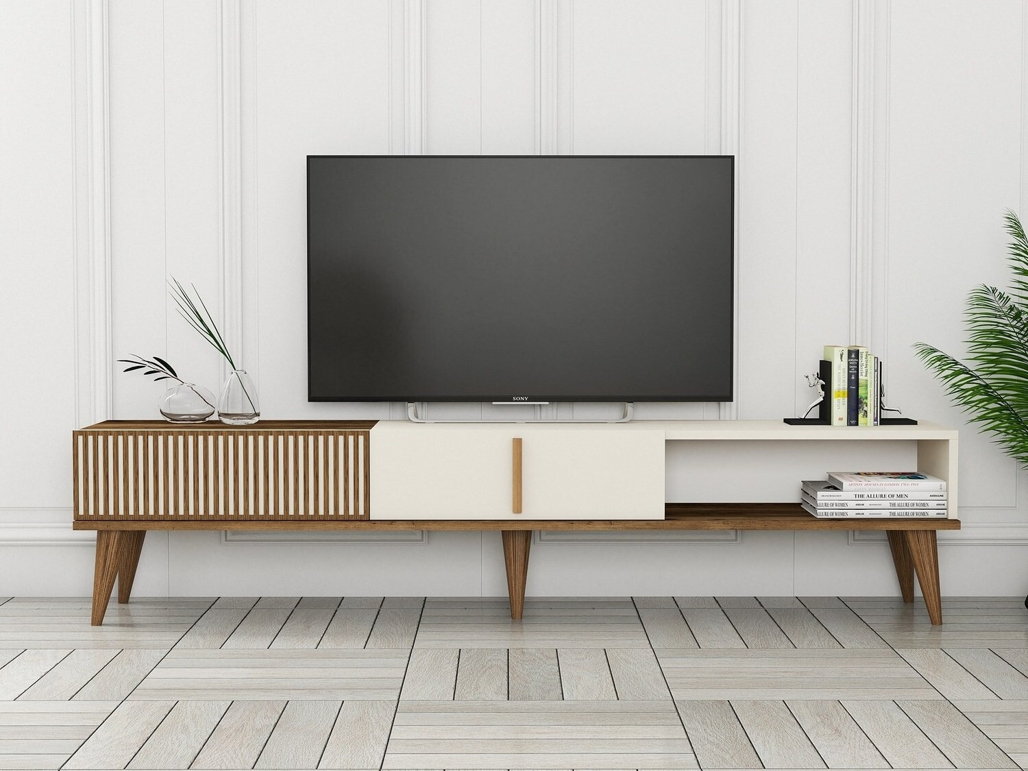 Mueble TV Mavbene 102 (Nuez + Crema)