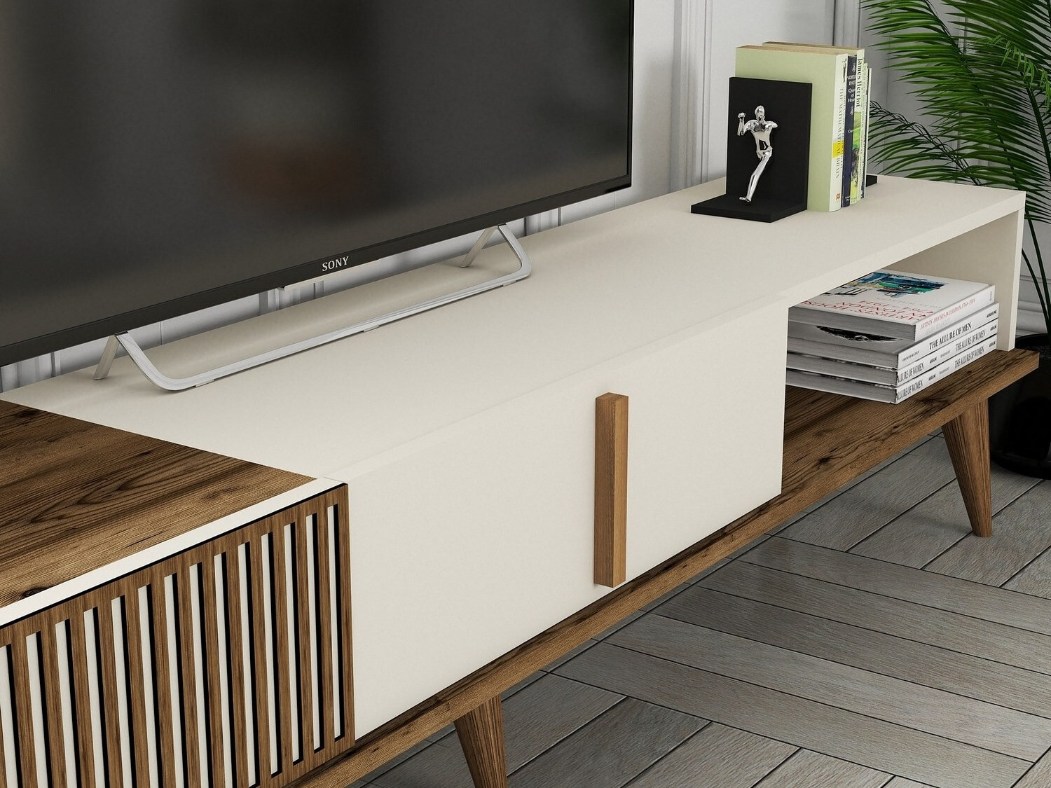 Mueble TV Mavbene 102 (Nuez + Crema)