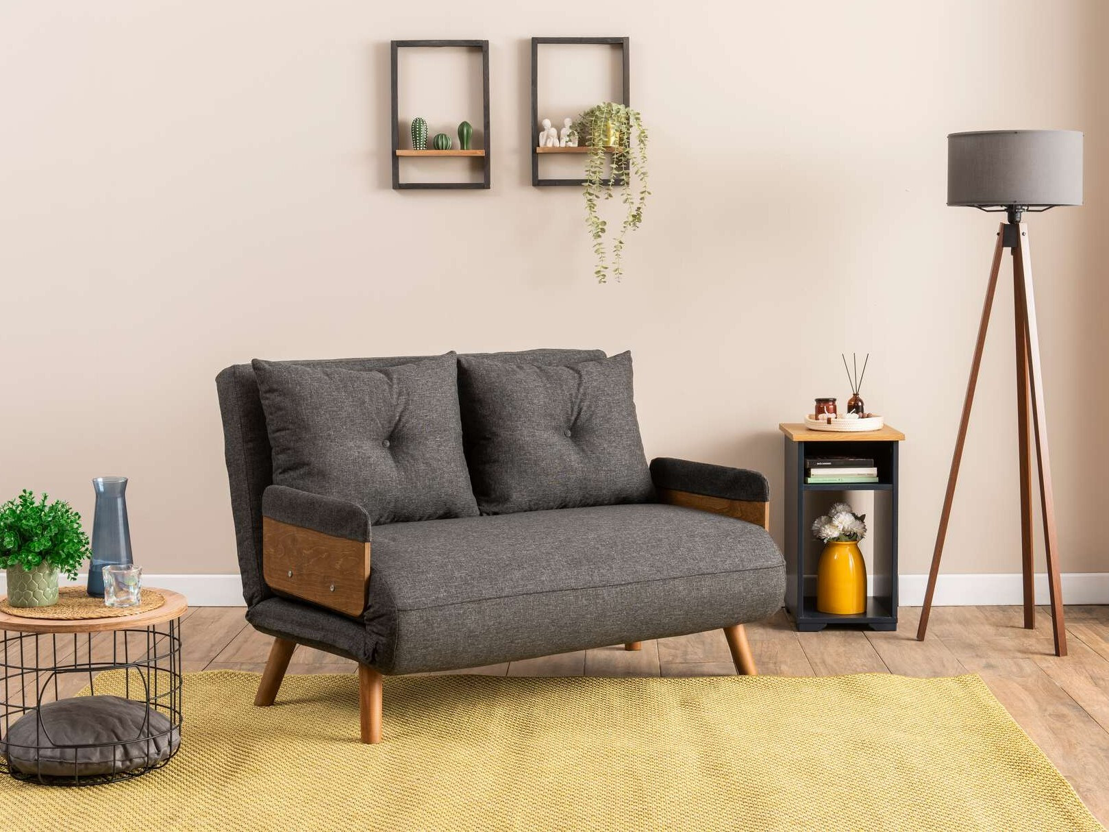 Sofá-cama Altadena 606 (Gris oscuro)