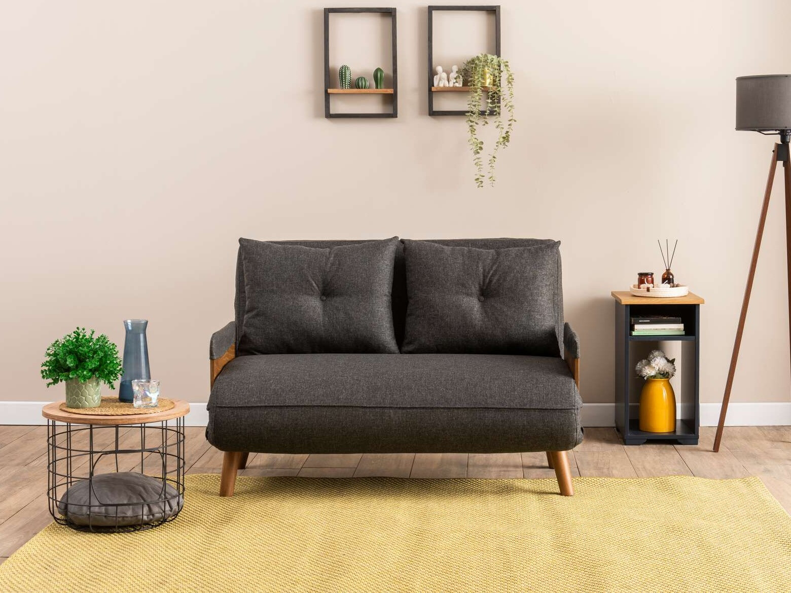 Sofá-cama Altadena 606 (Gris oscuro)