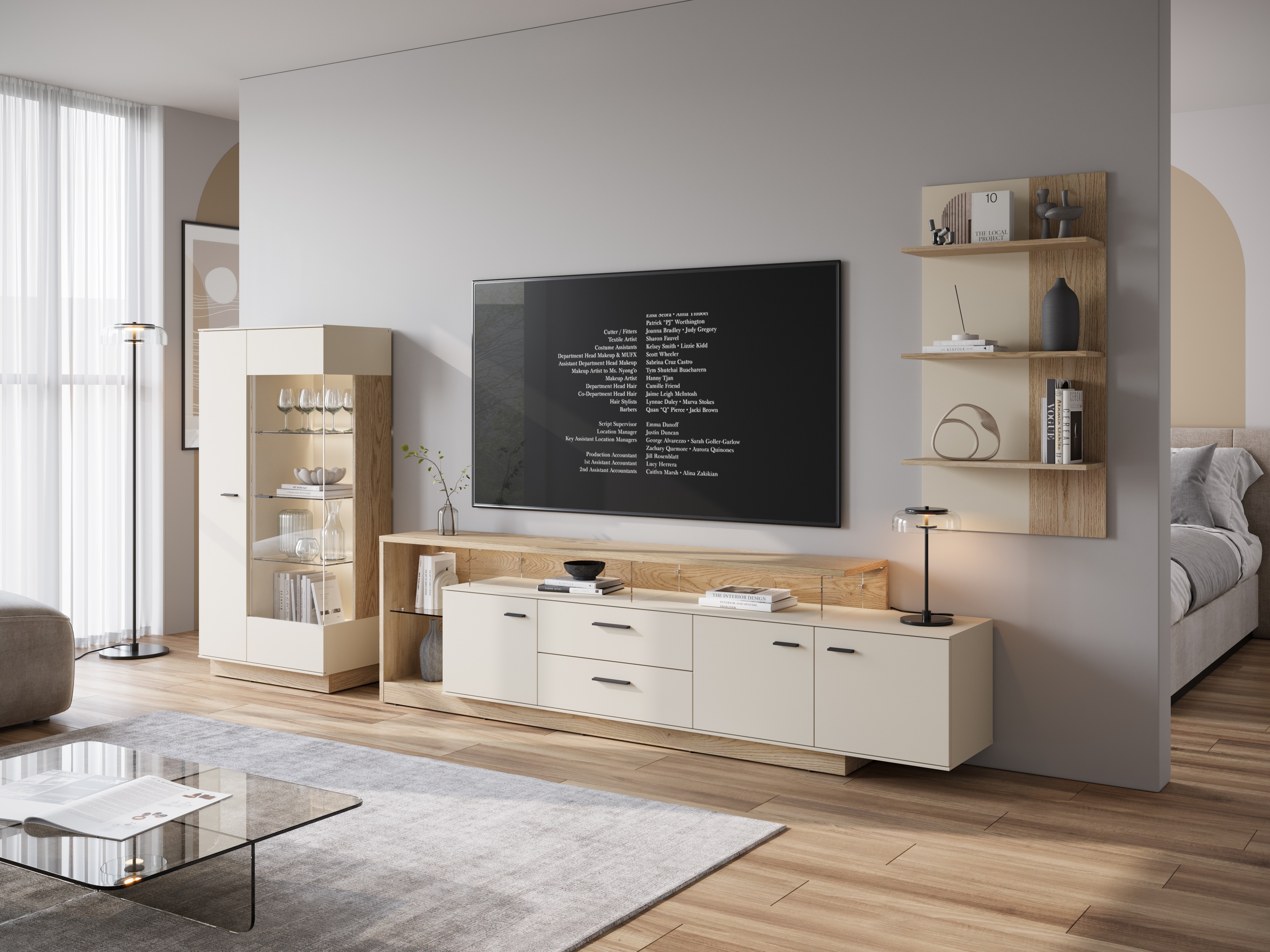 Estantería Ontario 150 (Roble Sonoma + Cachemira)