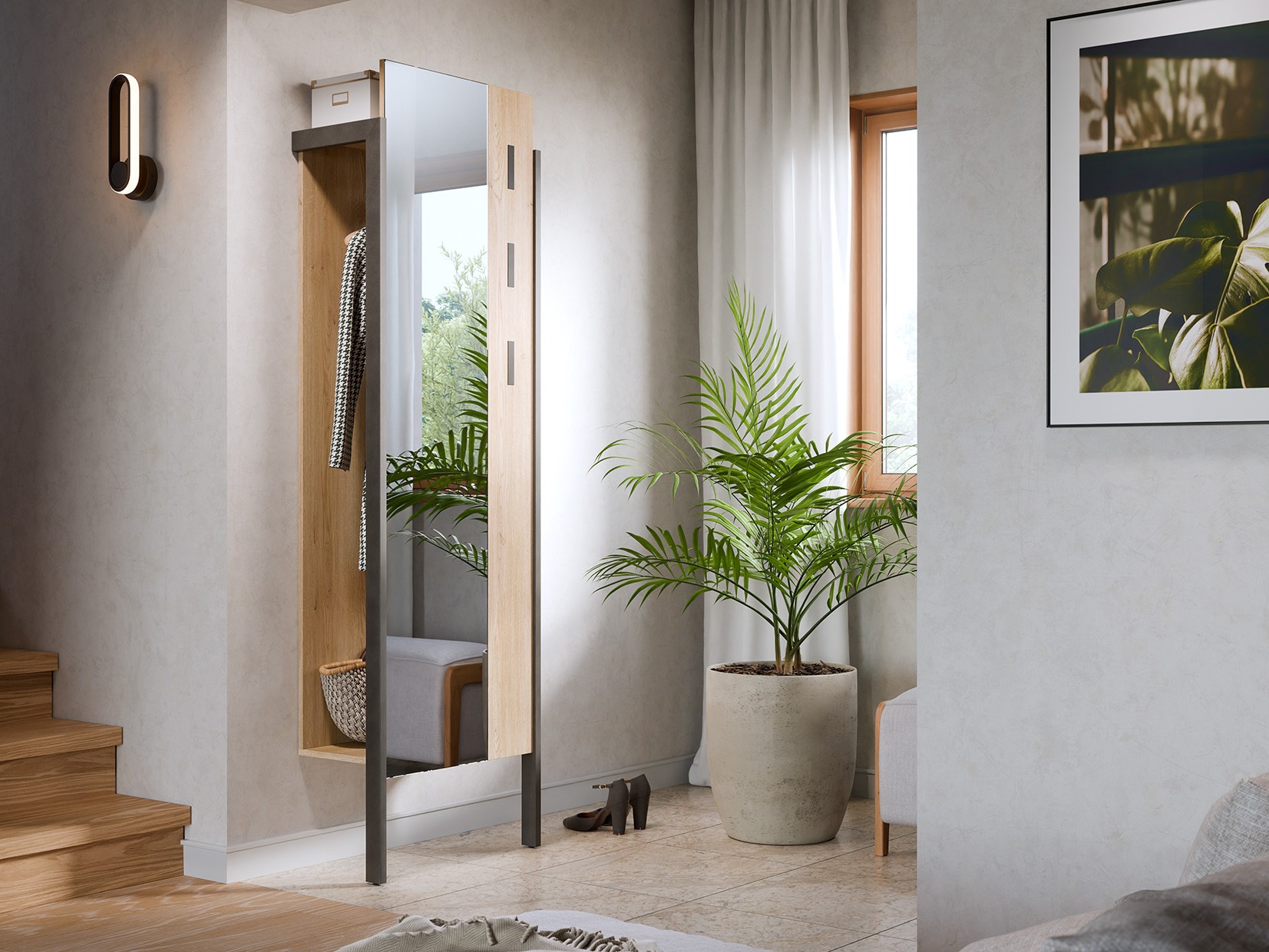 Perchero Ontario 147 (Roble + Madera gris)