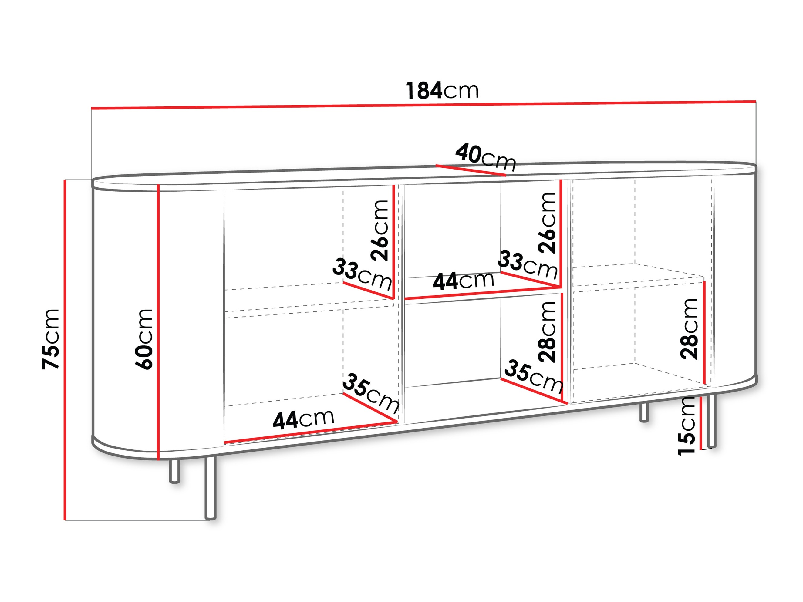 Aparador Comfivo Livtena 101 (Mármol blanco + Dorado)