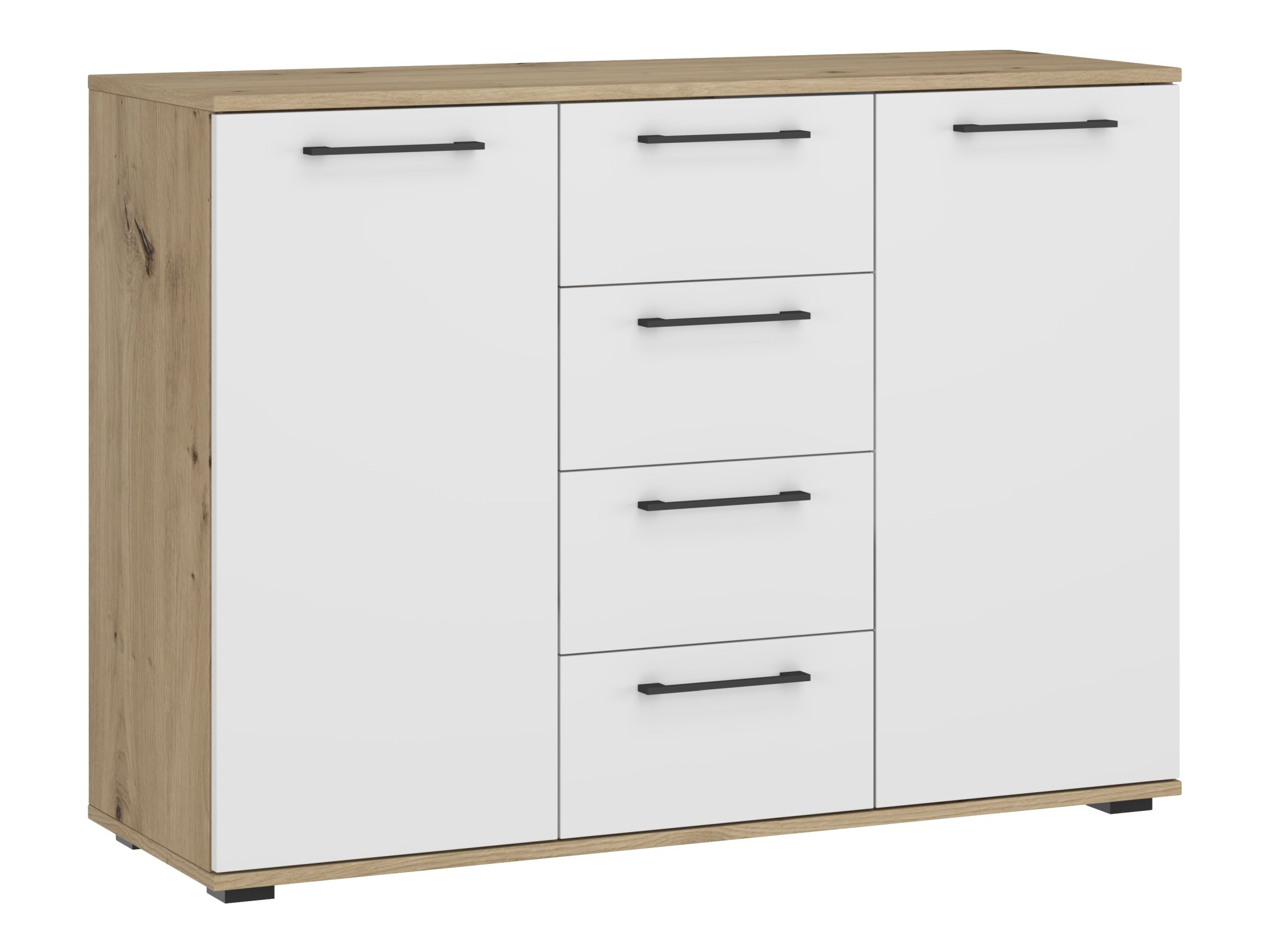 Cómoda Houston 1977 (Blanco + Roble Artisan)