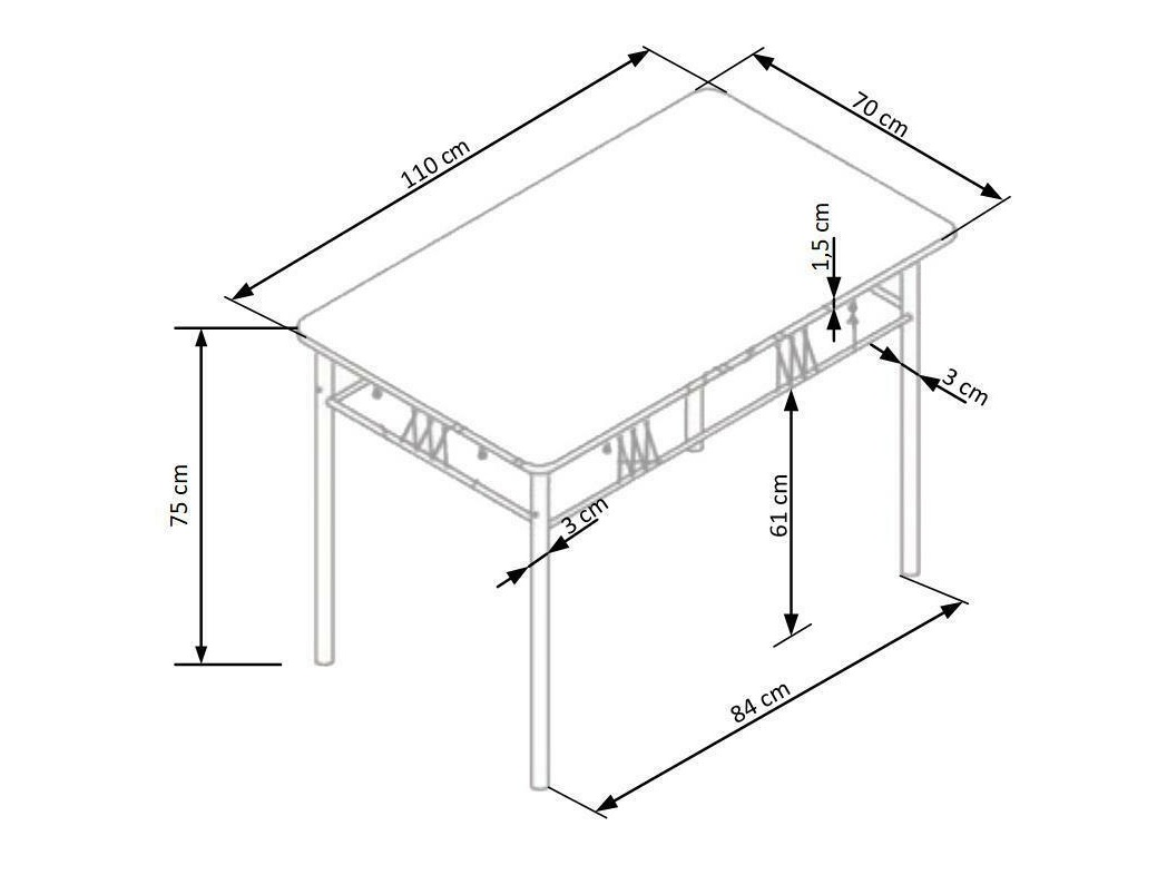 Conjunto de mesas y sillas para comedor Houston 1251 (Roble + Negro)