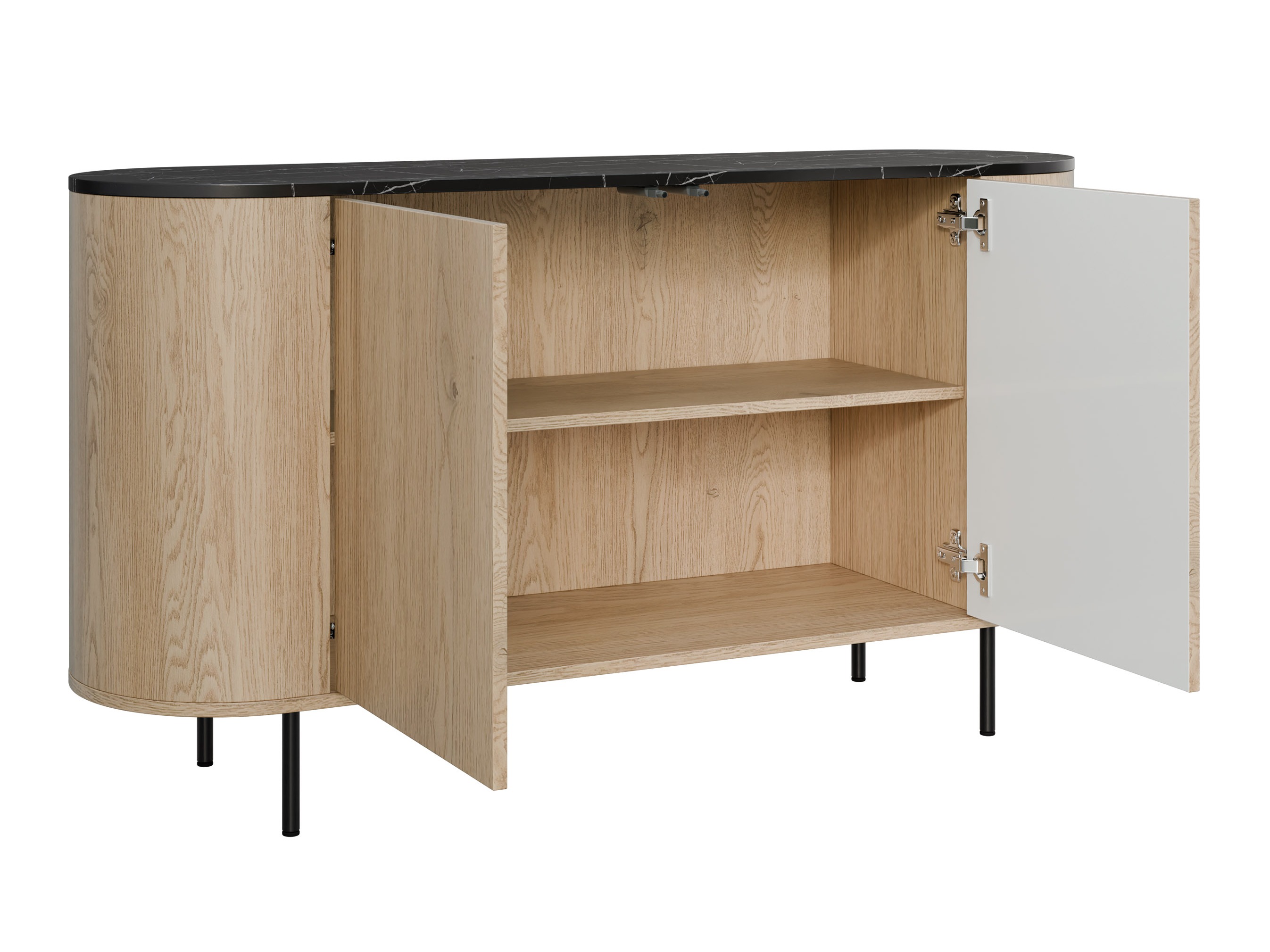 Conjunto de salón Comfivo Livtena (Mármol negro + Negro)