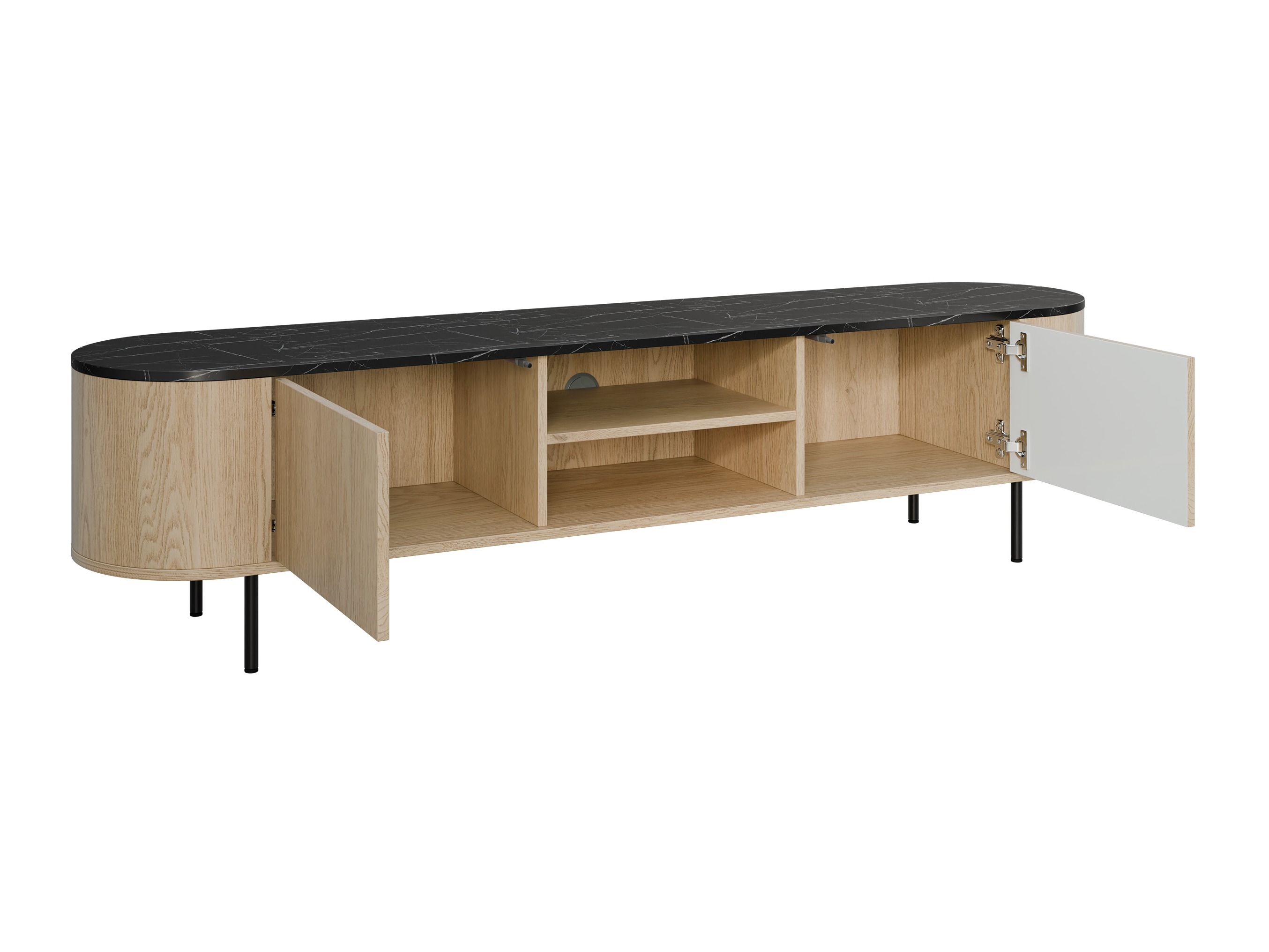 Conjunto de salón Comfivo Livtena (Mármol negro + Negro)