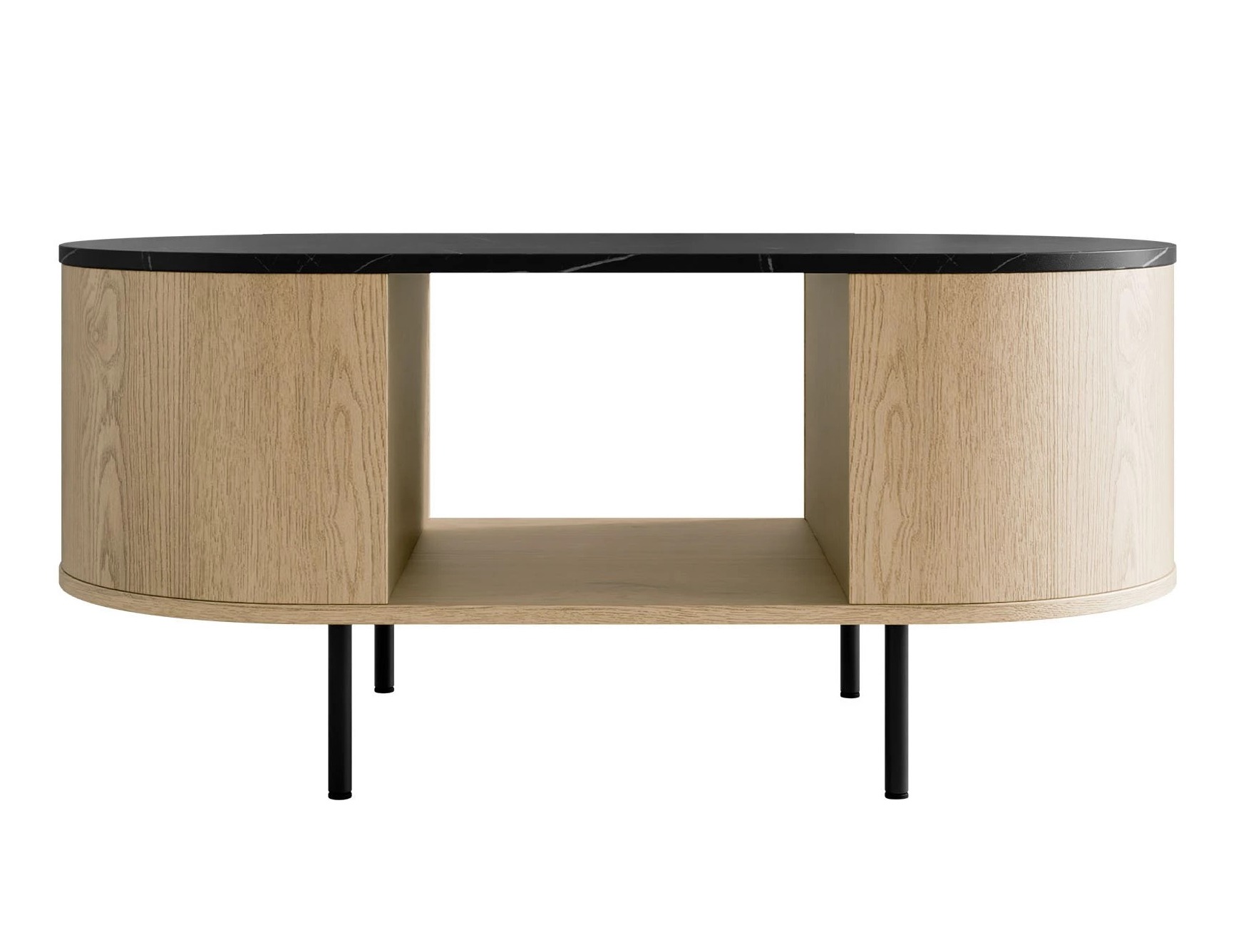 Conjunto de salón Comfivo Livtena (Mármol negro + Negro)