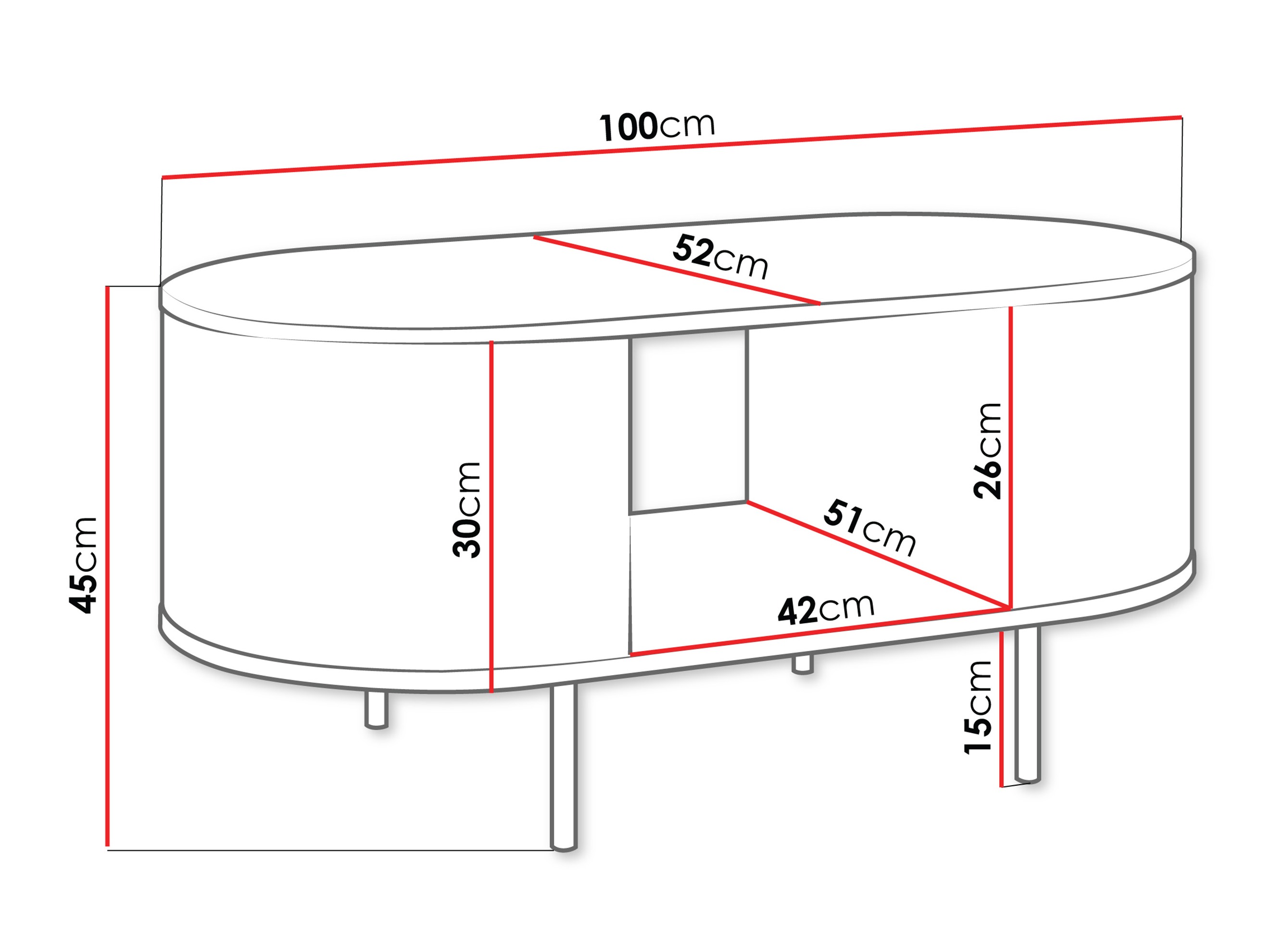 Mesa de centro Comfivo Livtena 104 (Mármol blanco + Dorado)