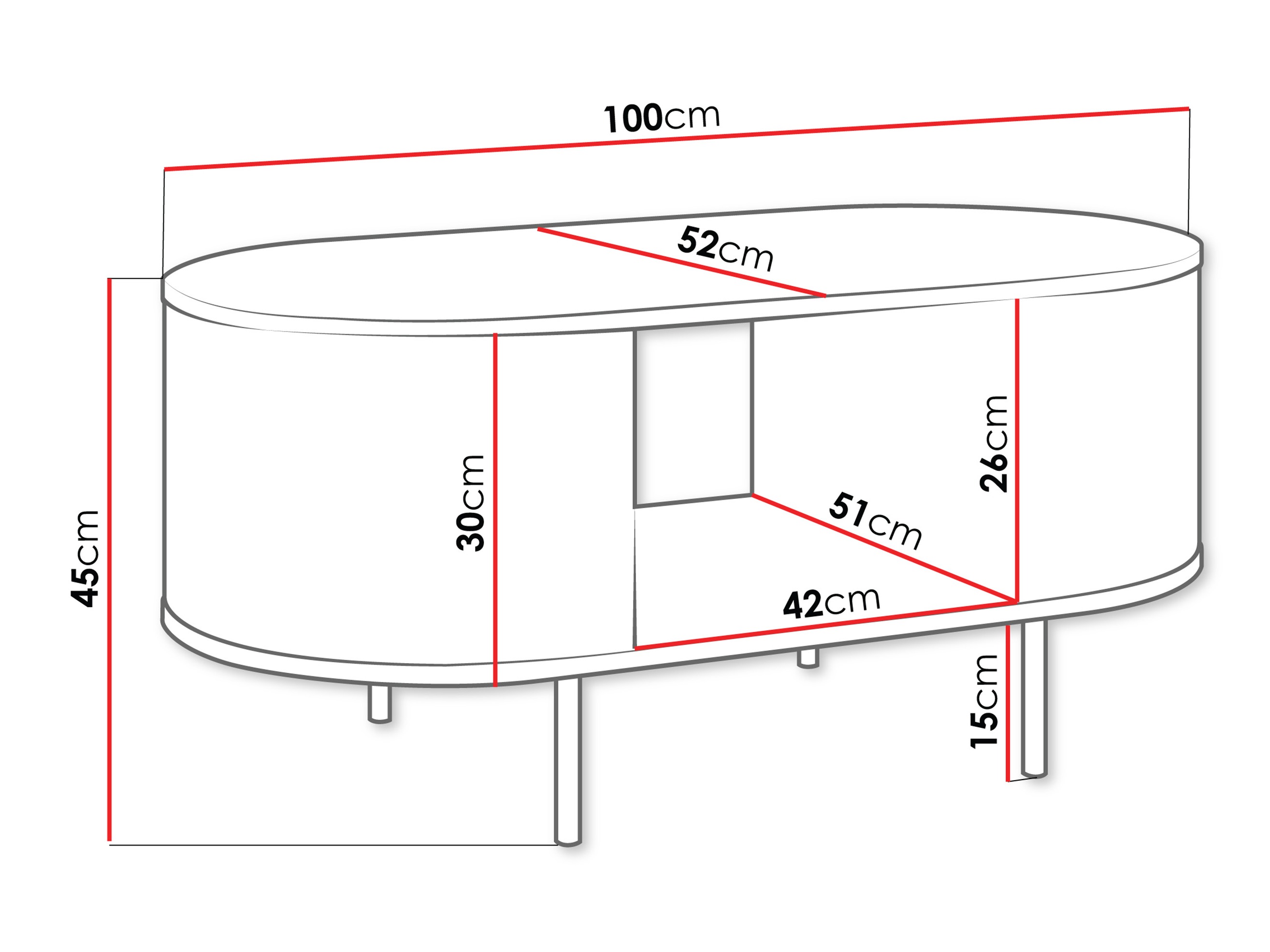Mesa de centro Comfivo Livtena (Mármol negro + Negro)