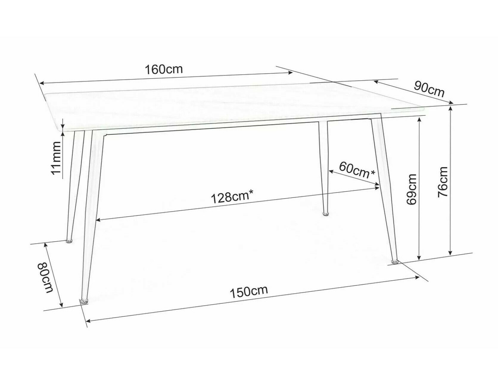 Mesa Detroit 803 (Mármol gris)