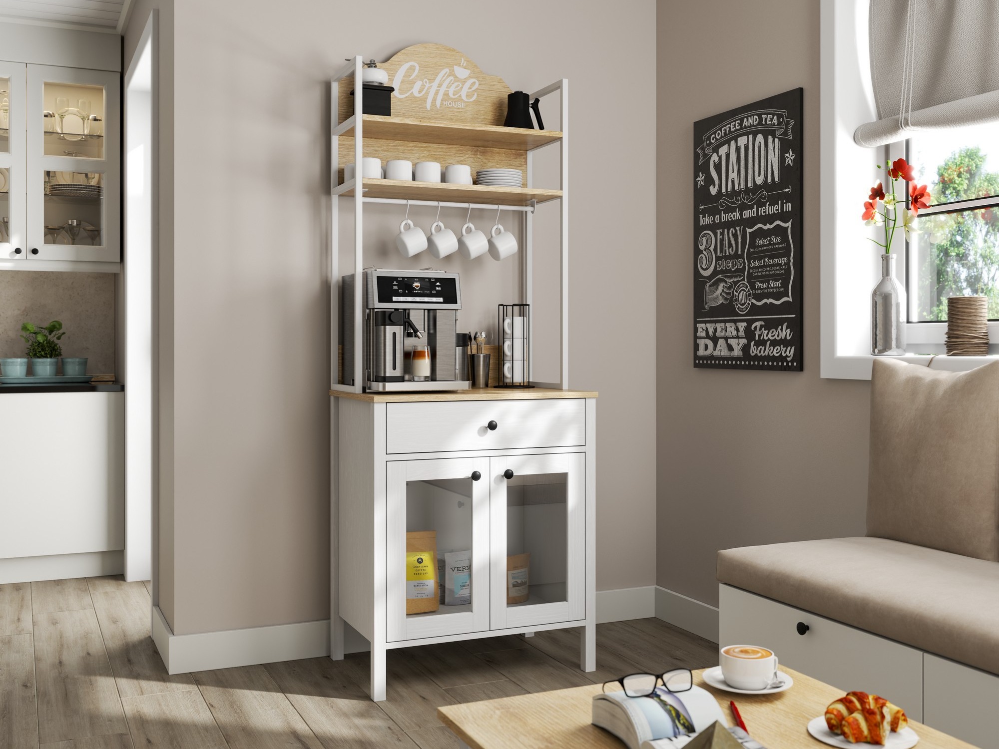 Mueble multifuncional Ophfela 147 (Blanco)