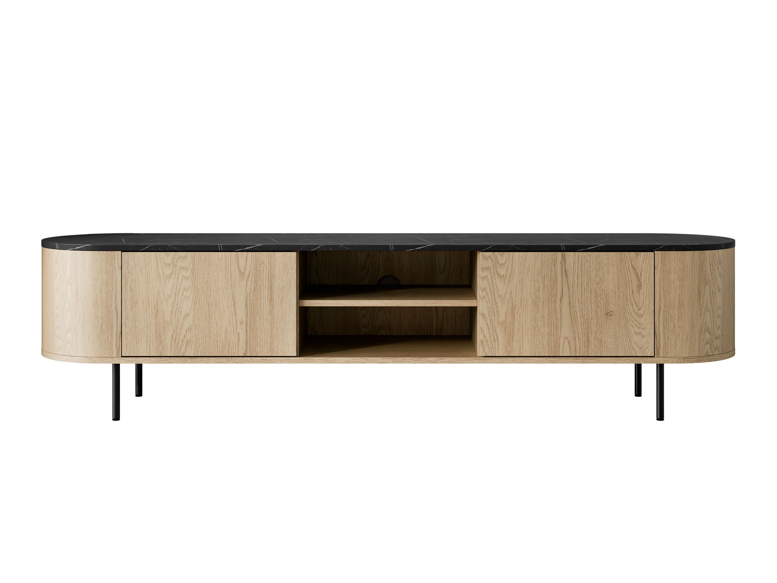 Mueble TV Comfivo Livtena 103 (Mármol negro + Negro)