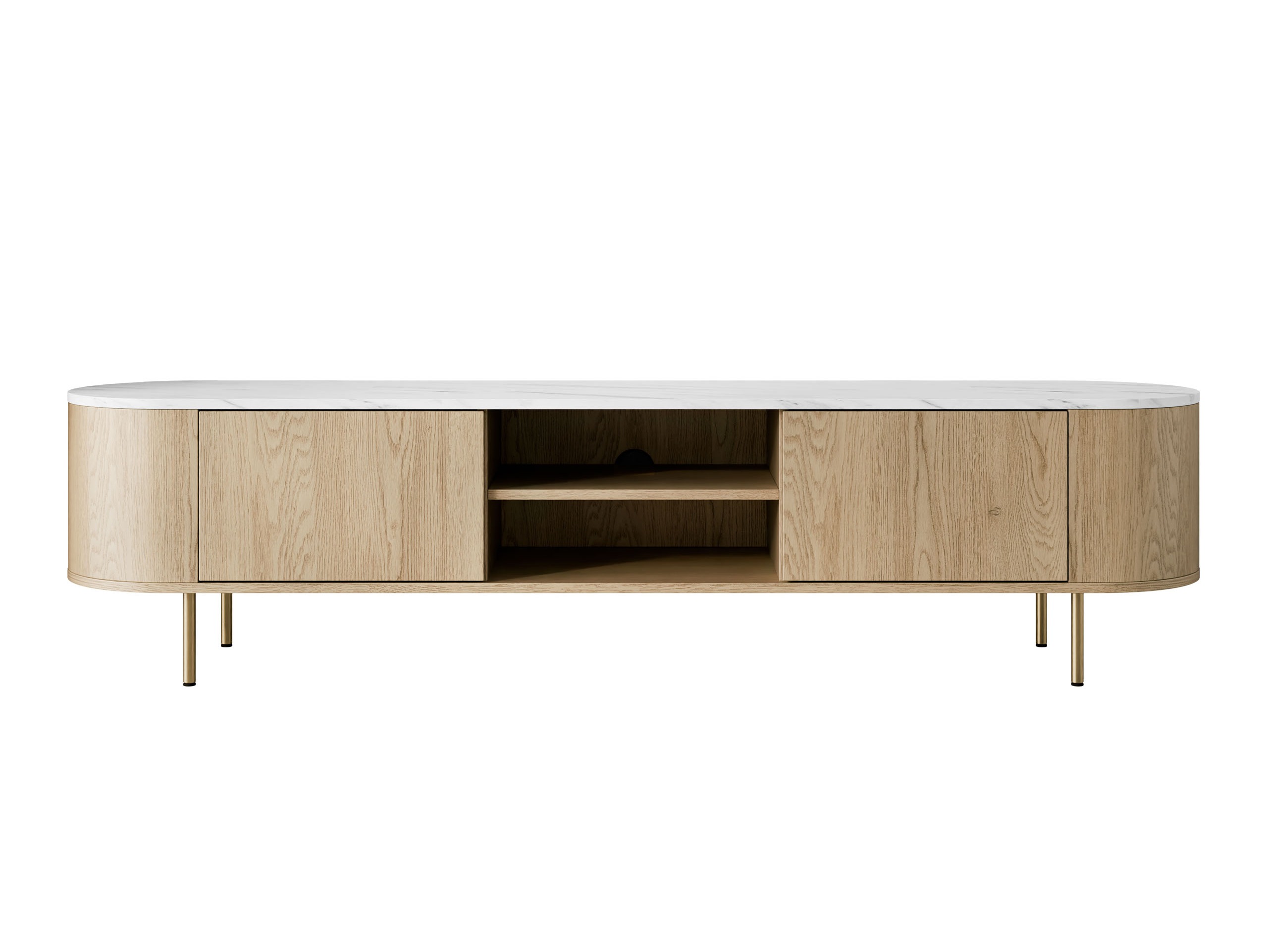 Mueble TV Comfivo Livtena I (Mármol blanco + Dorado)